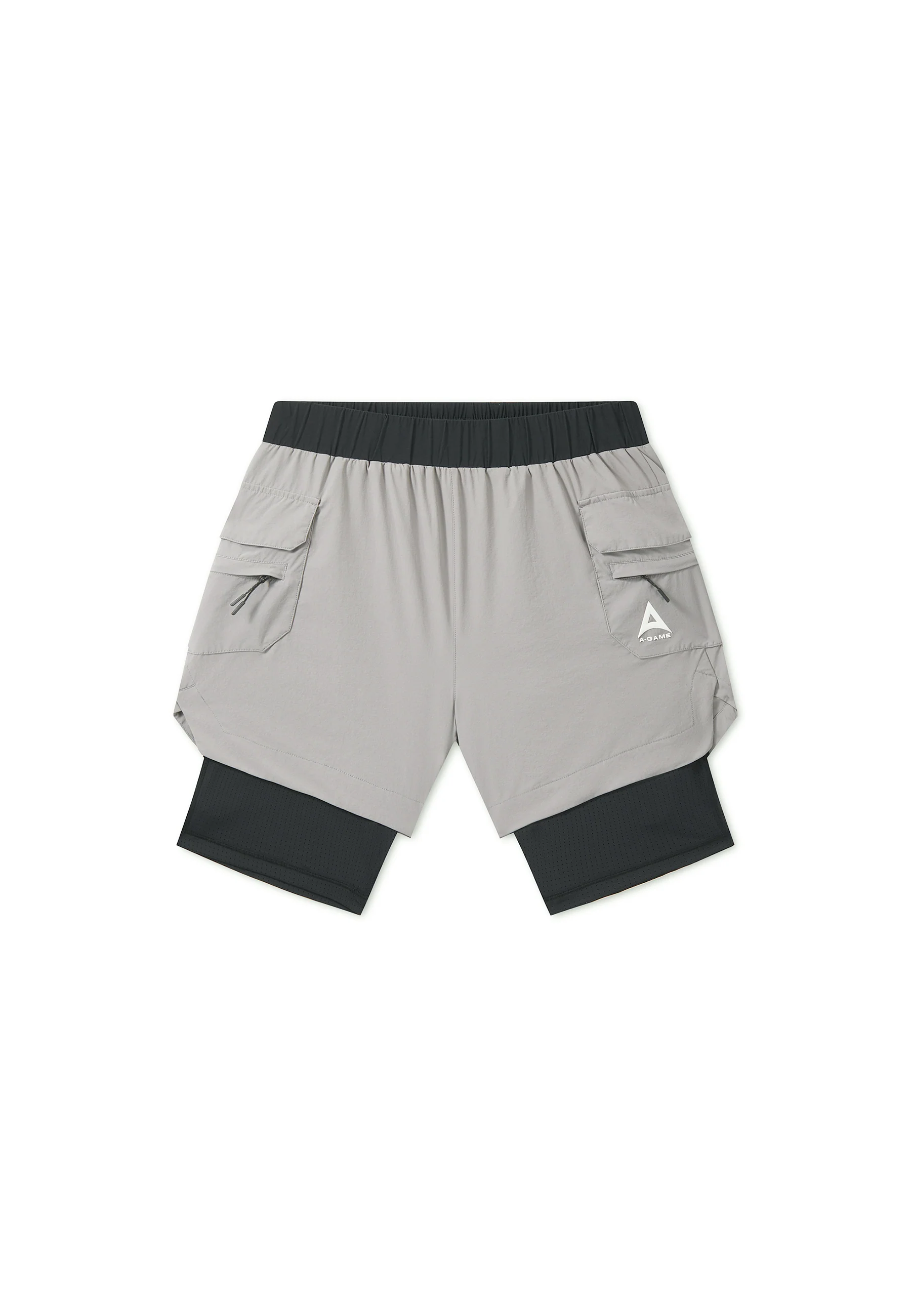 Men's 2-in-1 Cargo Shorts - Grey / Black - Image 8