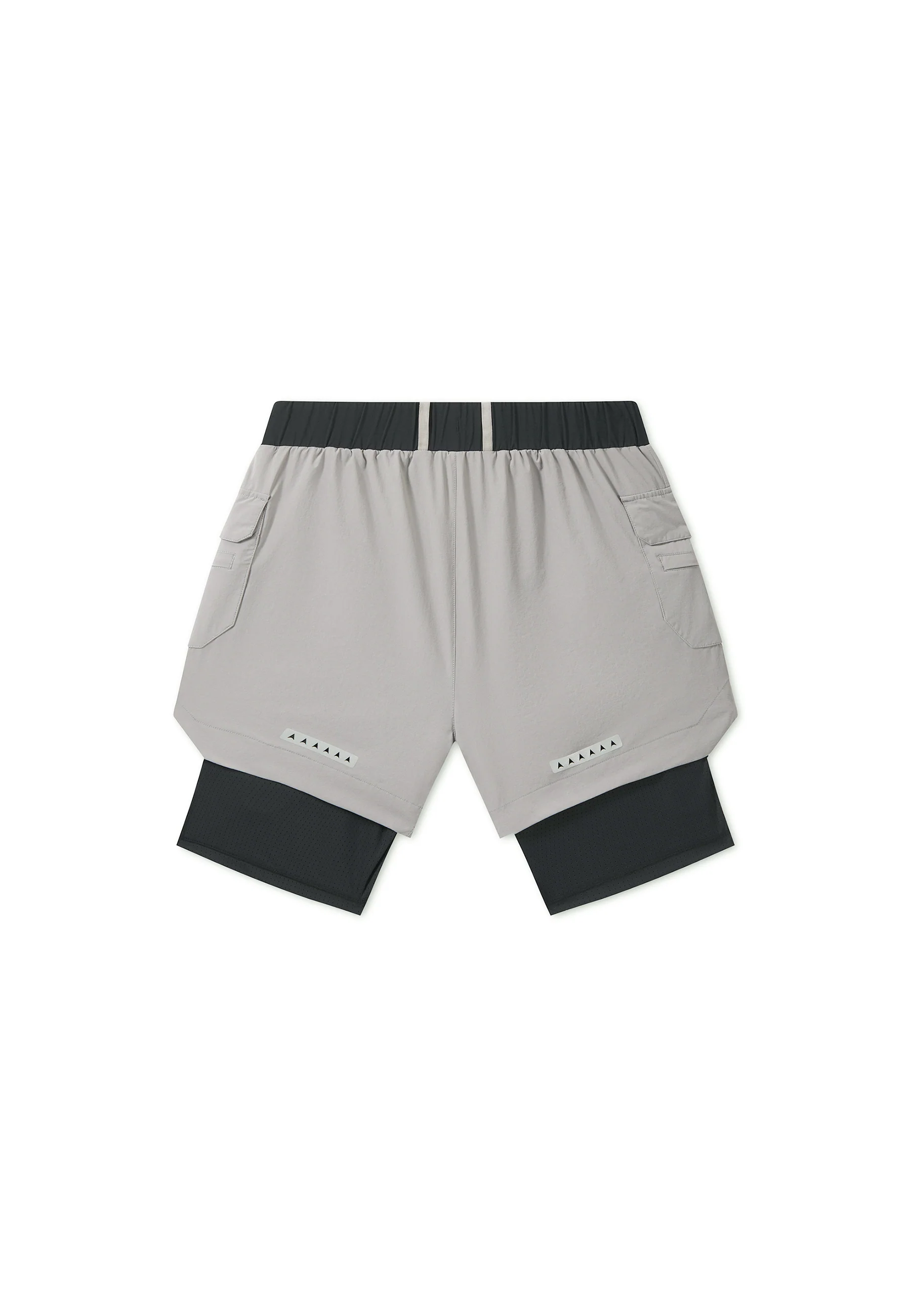 Men's 2-in-1 Cargo Shorts - Grey / Black - Image 9