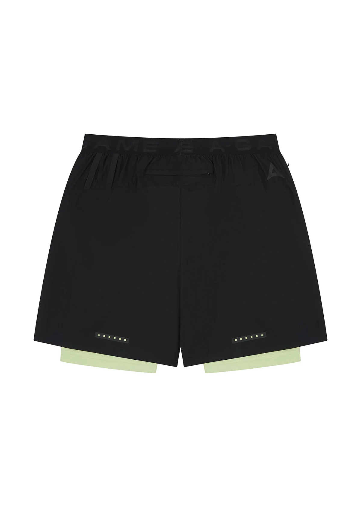 Men's 2-in-1 Shorts - Black/Lime - Image 5