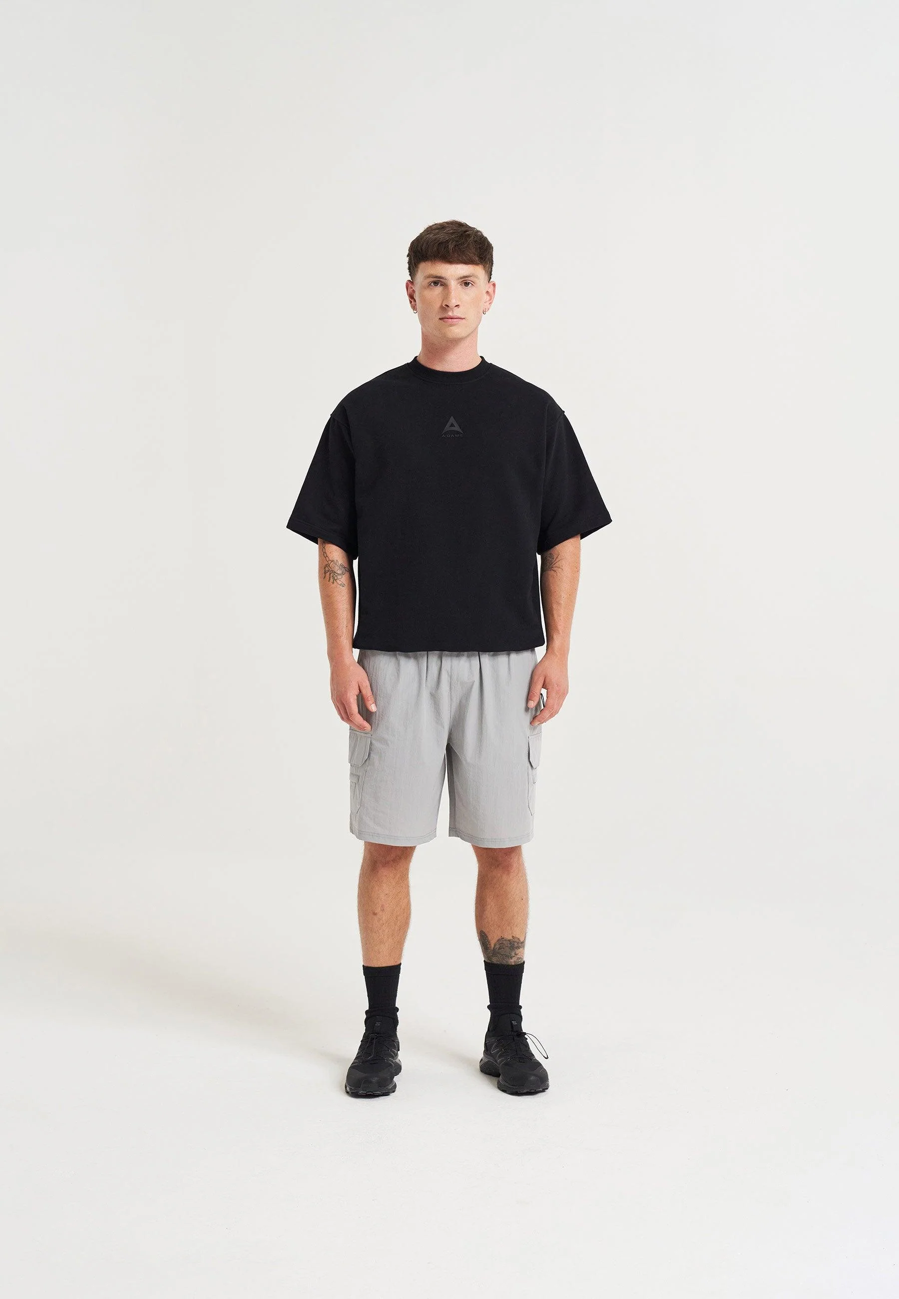 Men's Short Sleeve Sweatshirt - Black - Image 3