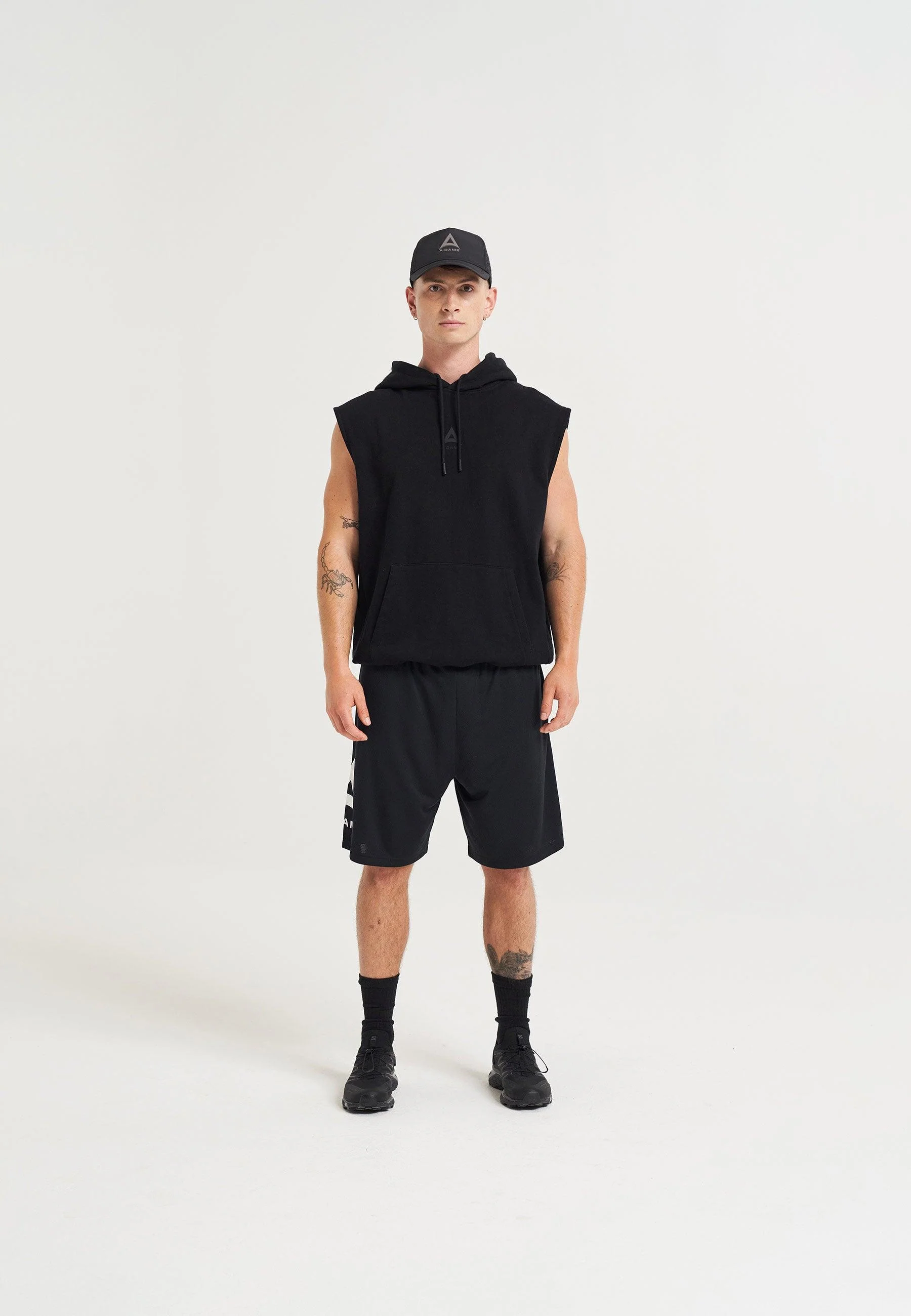 Men's Sleeveless Hoodie - Black - Image 3