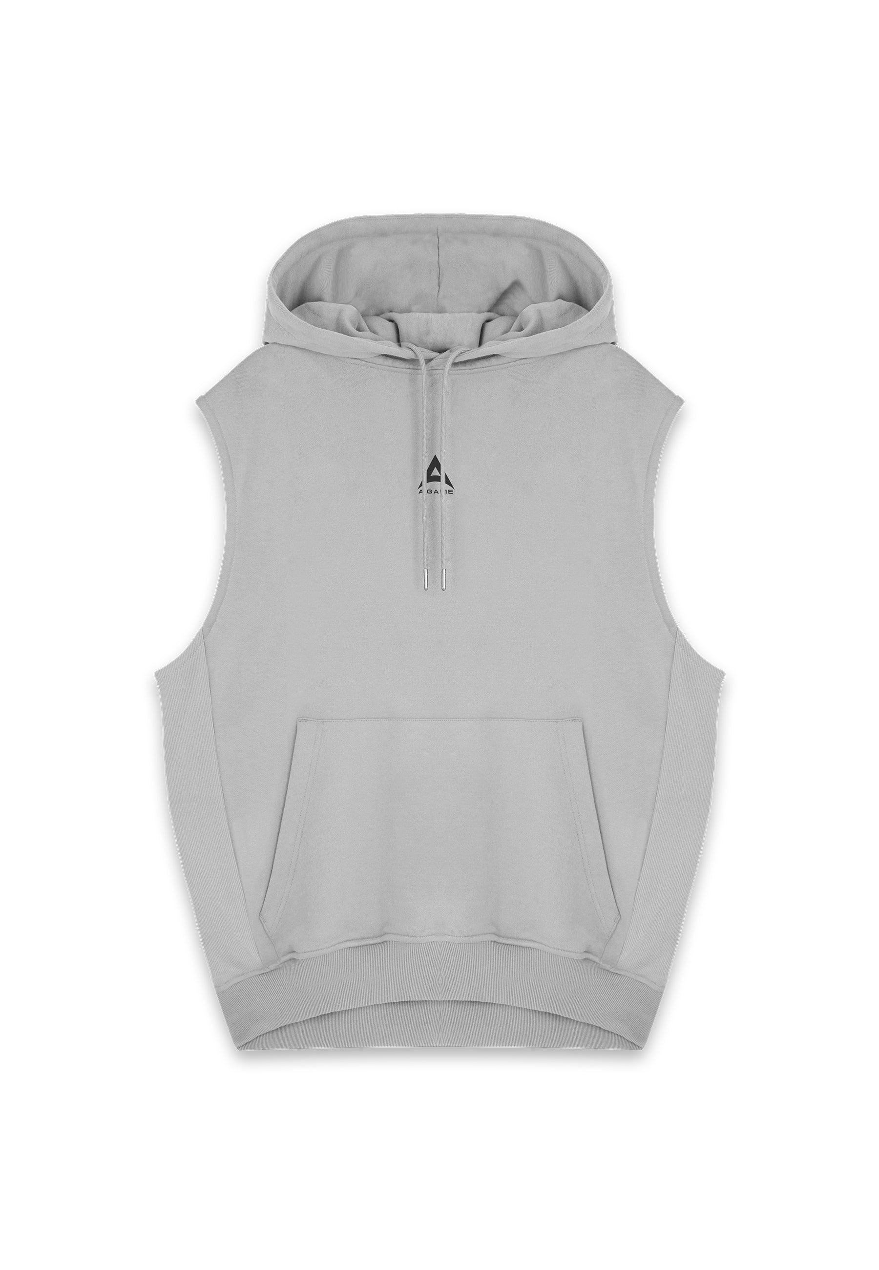 Men's Sleeveless Hoodie - Steel Grey - Image 5