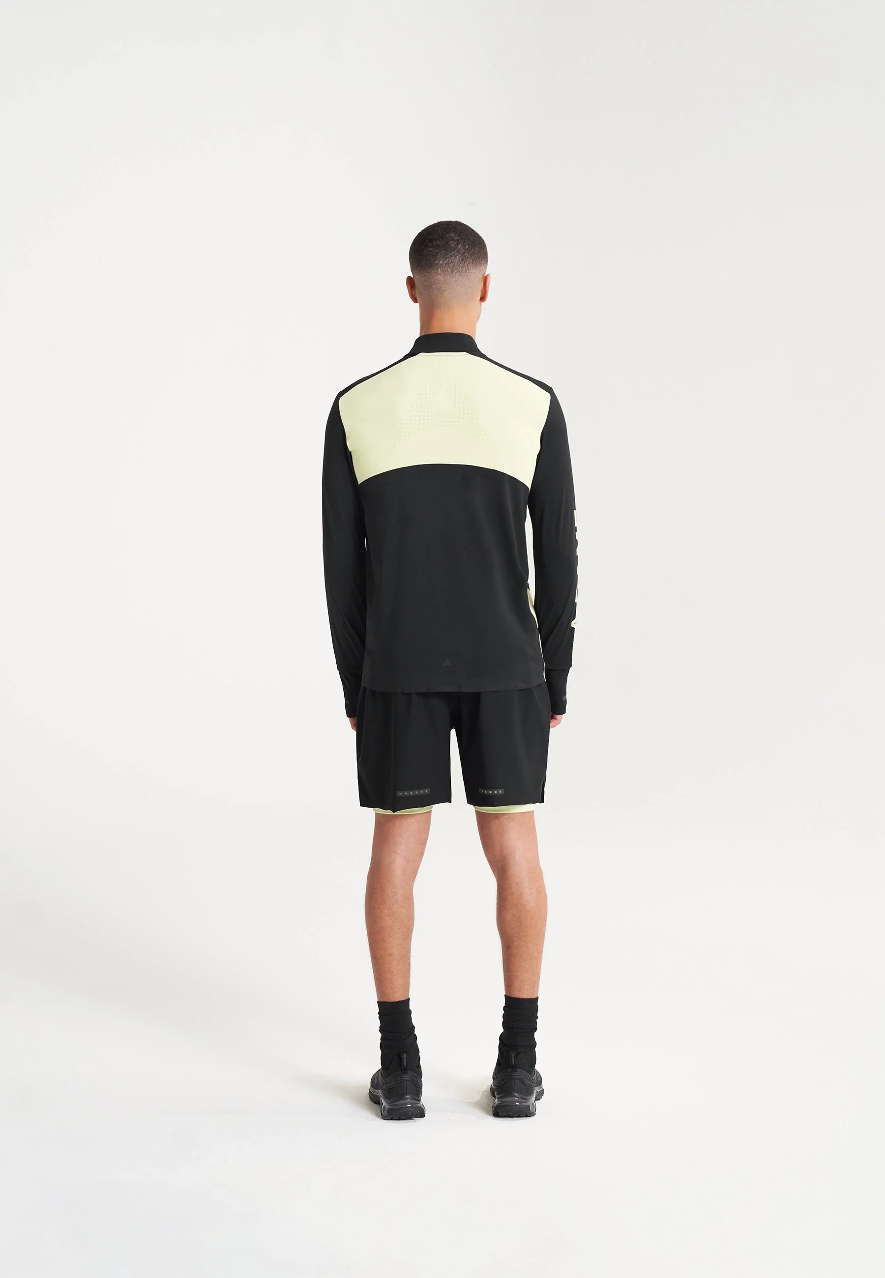 Men's Performance Long Sleeve Top - Black/Lime - Image 3