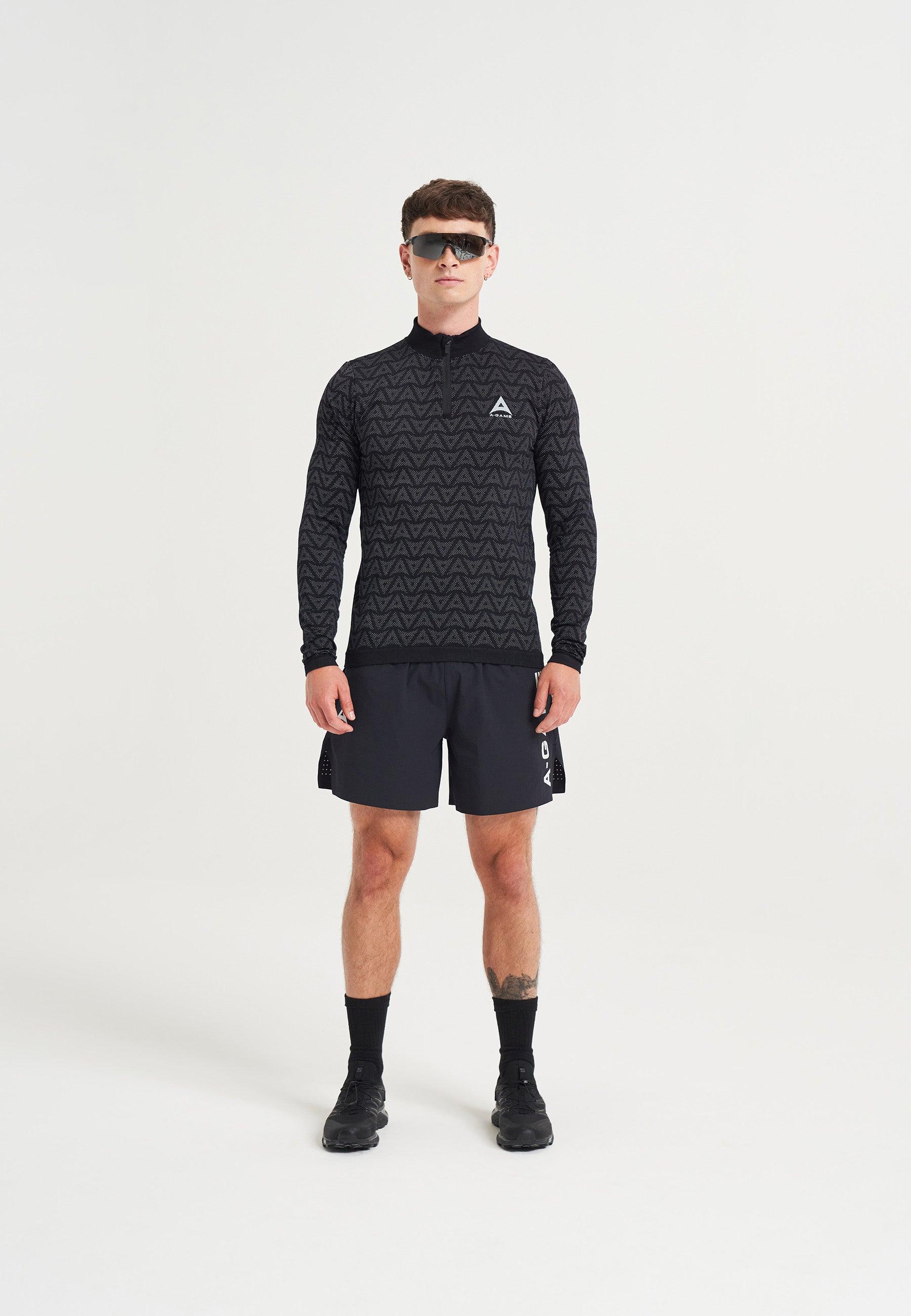 Men's Seamless Long Sleeve Top - Black - Image 3