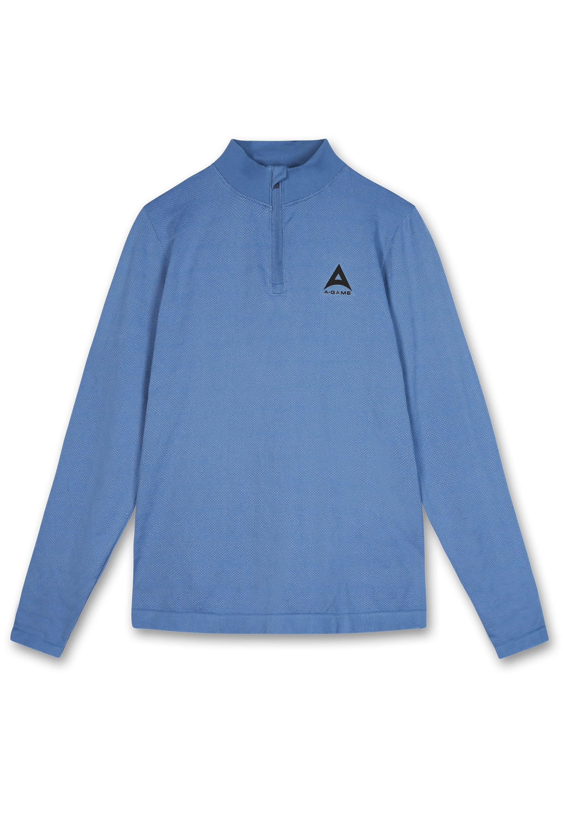 Men's Seamless Long Sleeve Top - Ocean Blue - Image 4