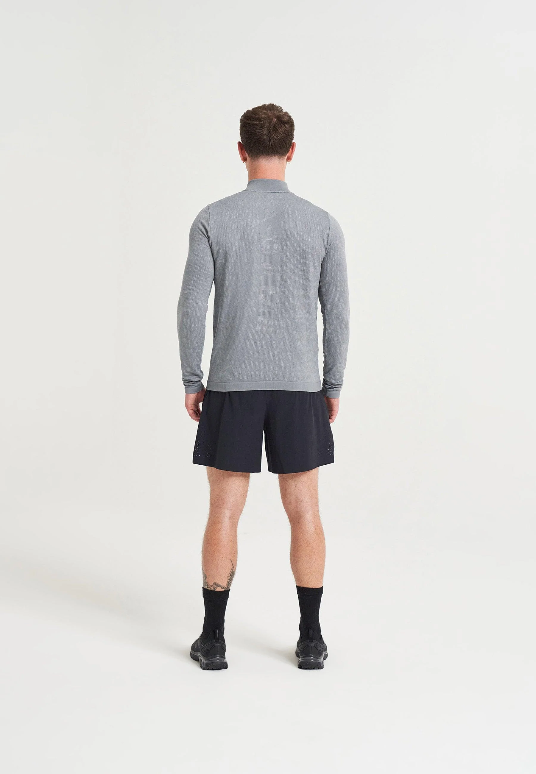 Men's Seamless Long Sleeve Top - Steel Grey - Image 3