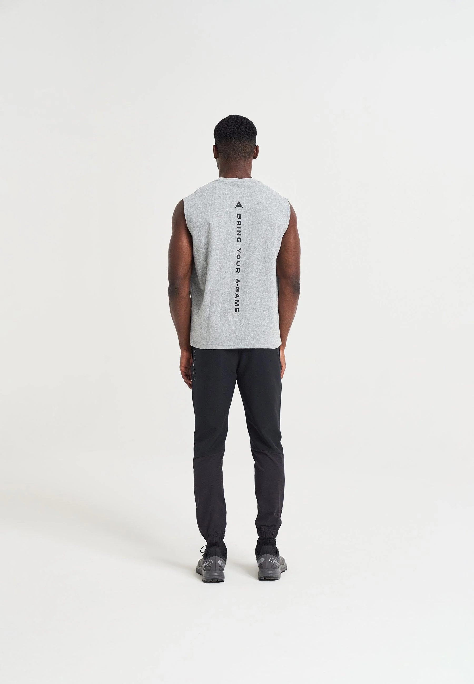 Men's Sleeveless T-Shirt - Grey Marl - Image 4