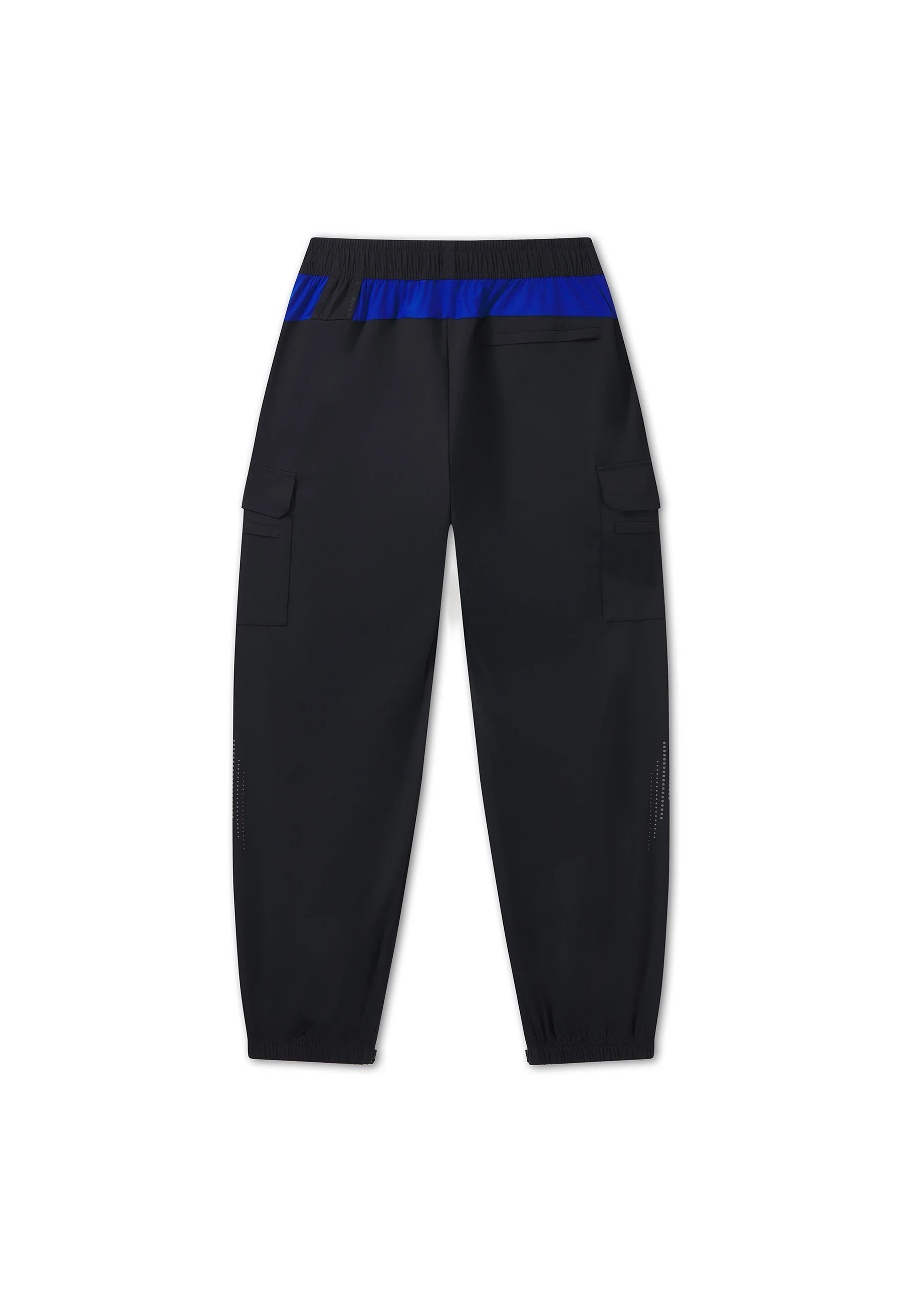 Men's Cargo Zip Pants - Black / Cobalt Blue - Image 10