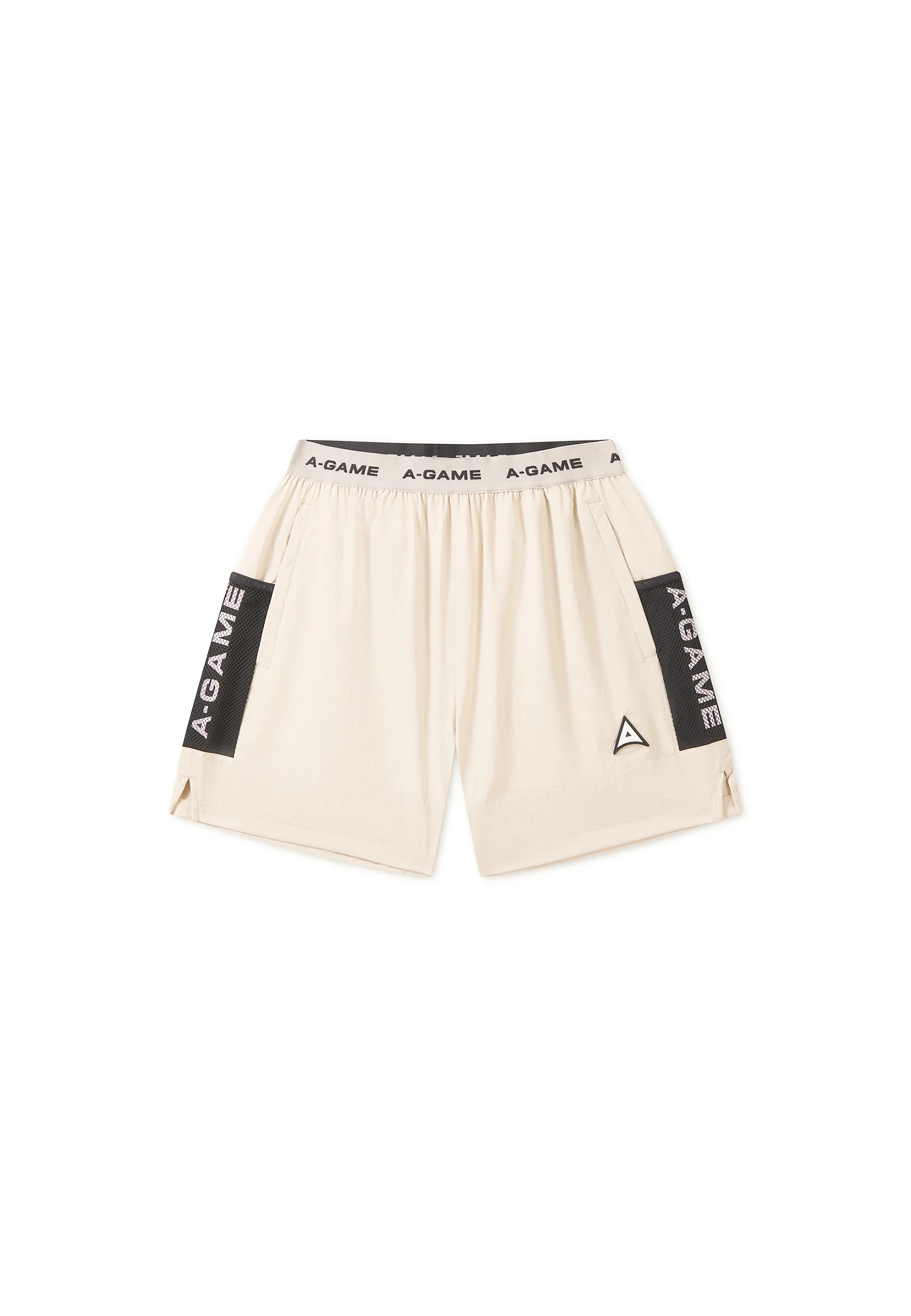 Men's Colour Block Training Shorts - Beige / Black - Image 7