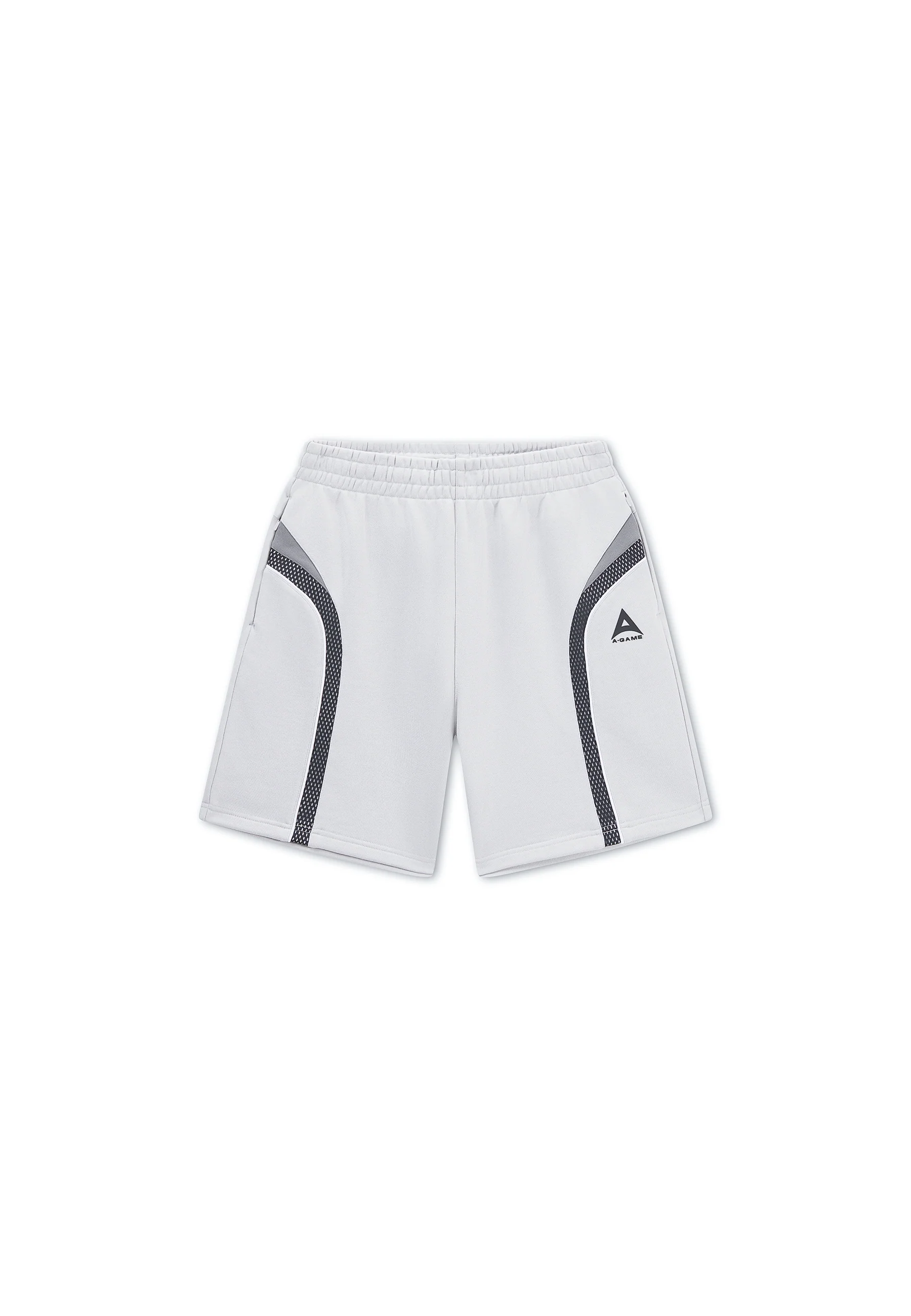 Men's Mesh Panelled Sweat Shorts - Grey / Black - Image 7