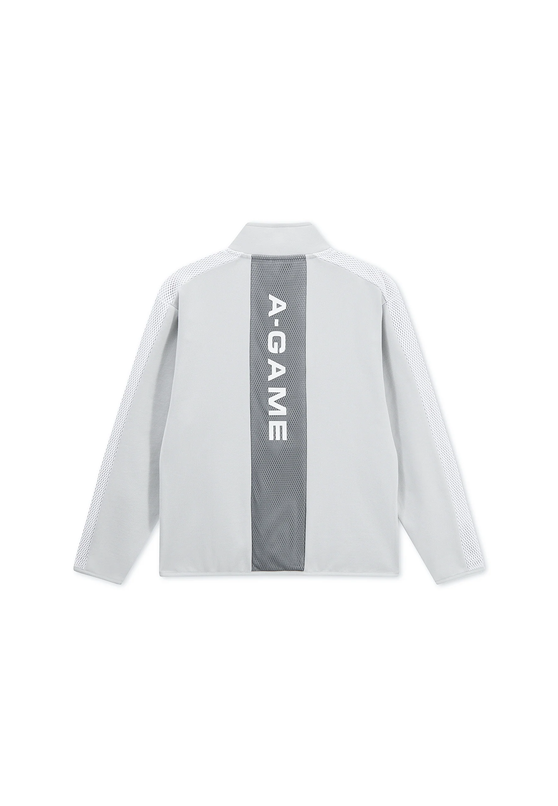 Men's Panelled Mesh Sport Half Zip - Grey / Black - Image 11