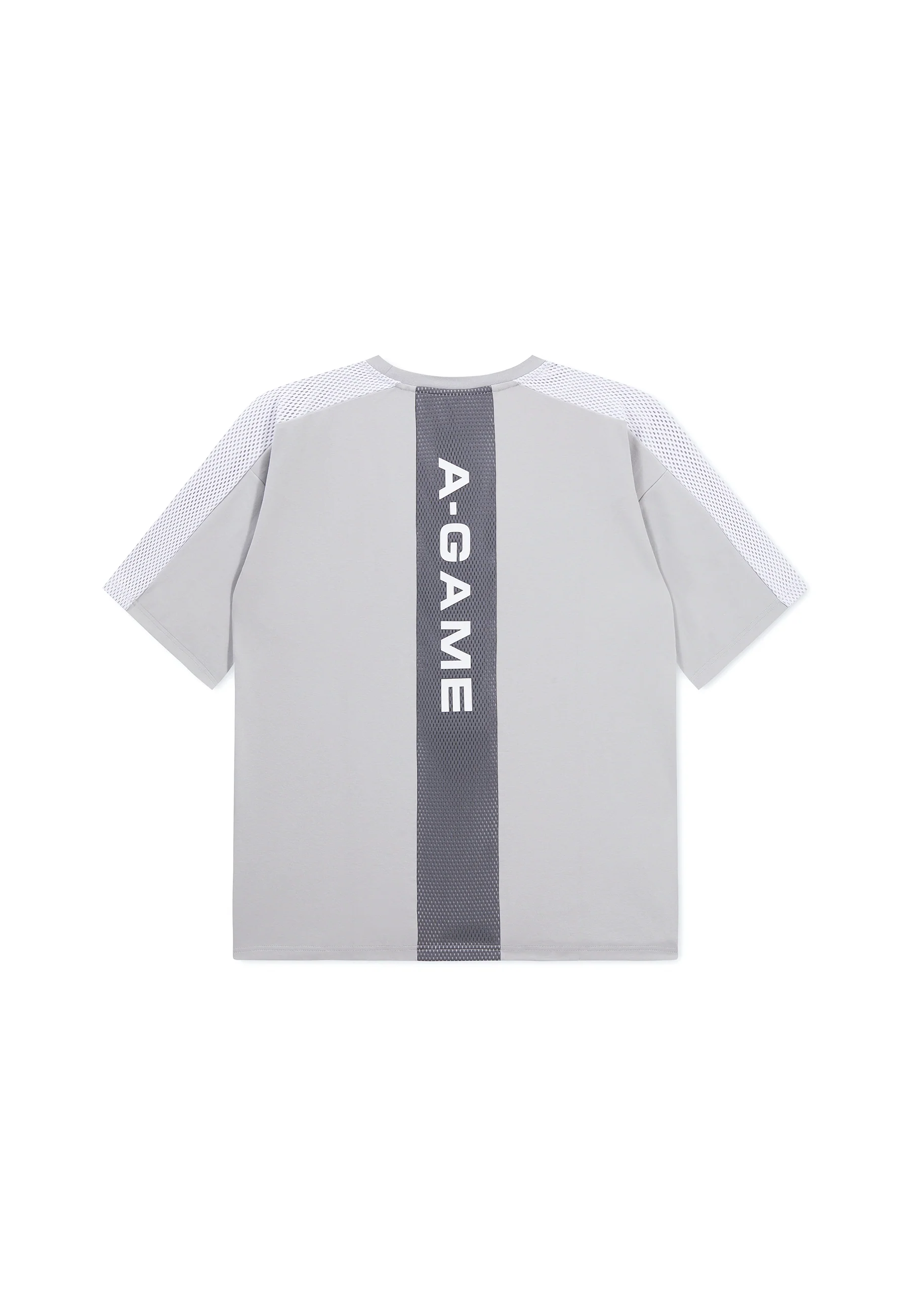 Men's Panelled Mesh Sport T-Shirt - Grey / Black - Image 10