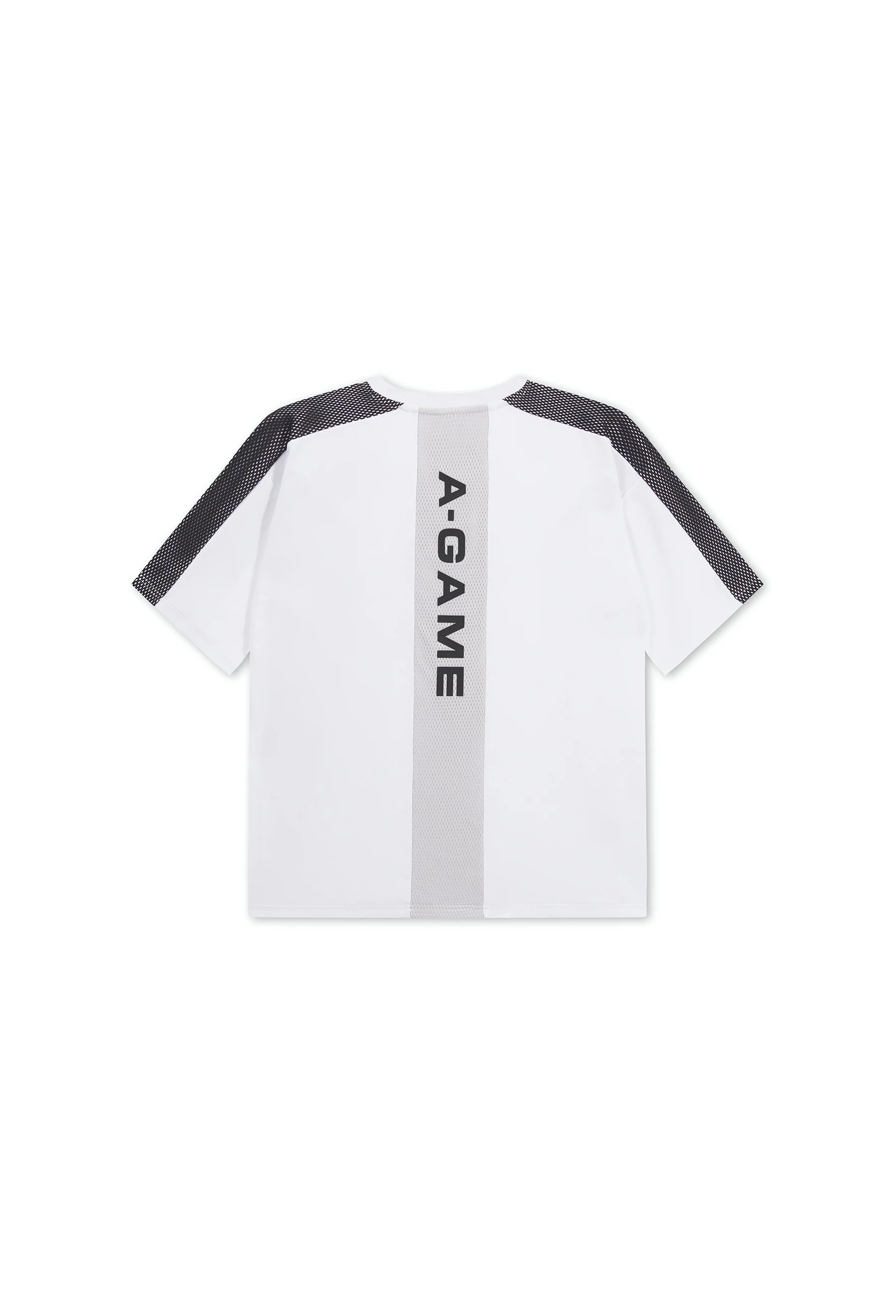 Men's Panelled Mesh Sport T-Shirt - White / Charcoal - Image 11