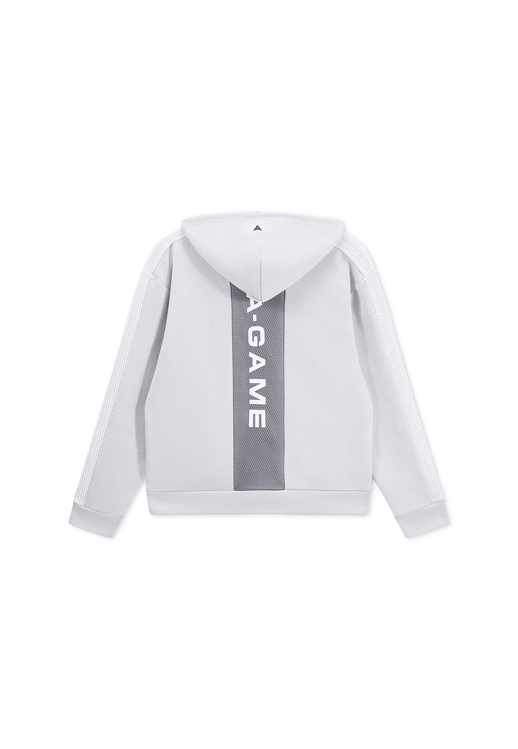 Men's Panelled Mesh Sport Zip Through Hoodie - Grey / Black - Image 12