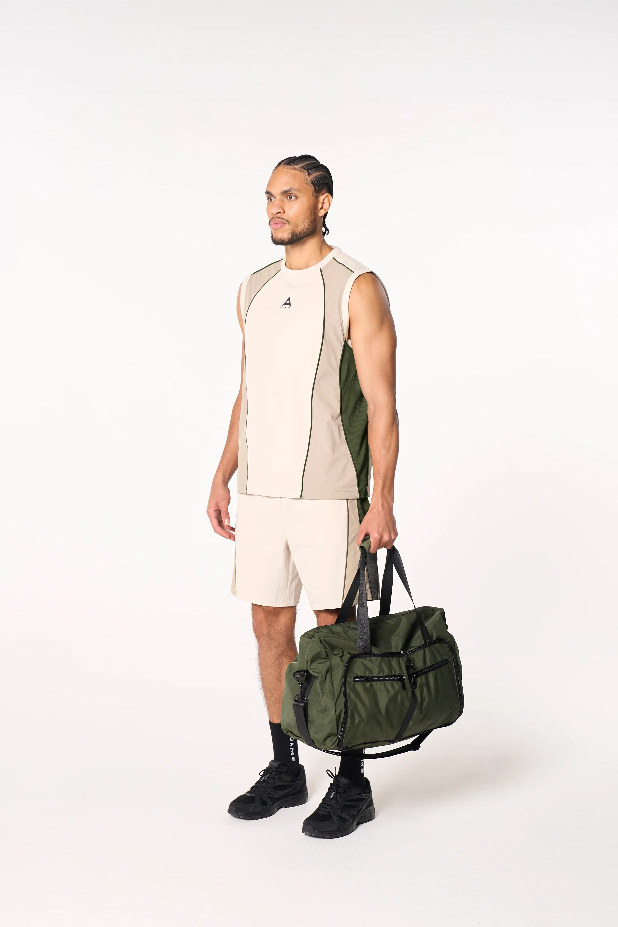 Men's Textured Shorts - Beige / Mid Brown - Image 5