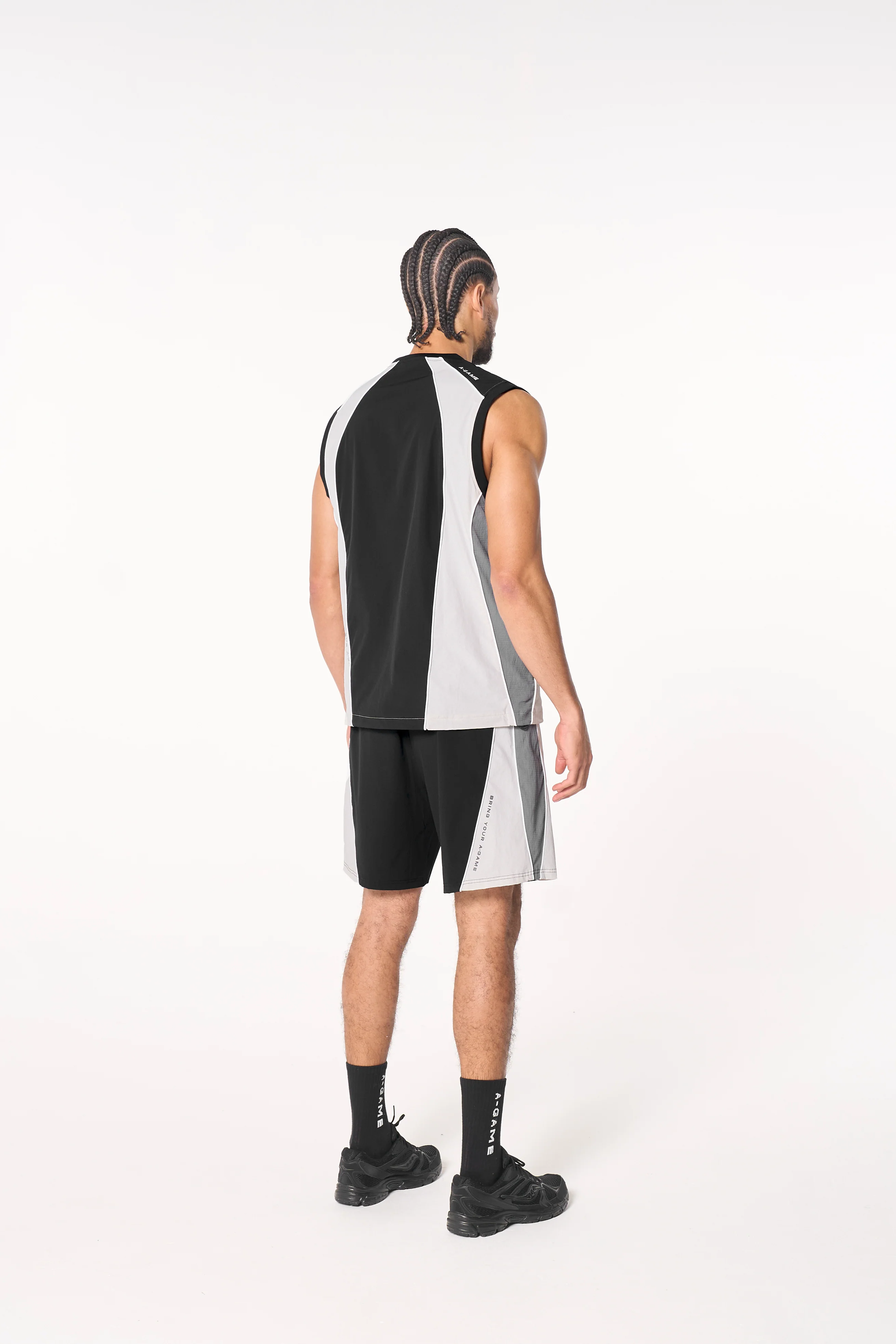 Men's Textured Shorts - Black / Light Grey - Image 6