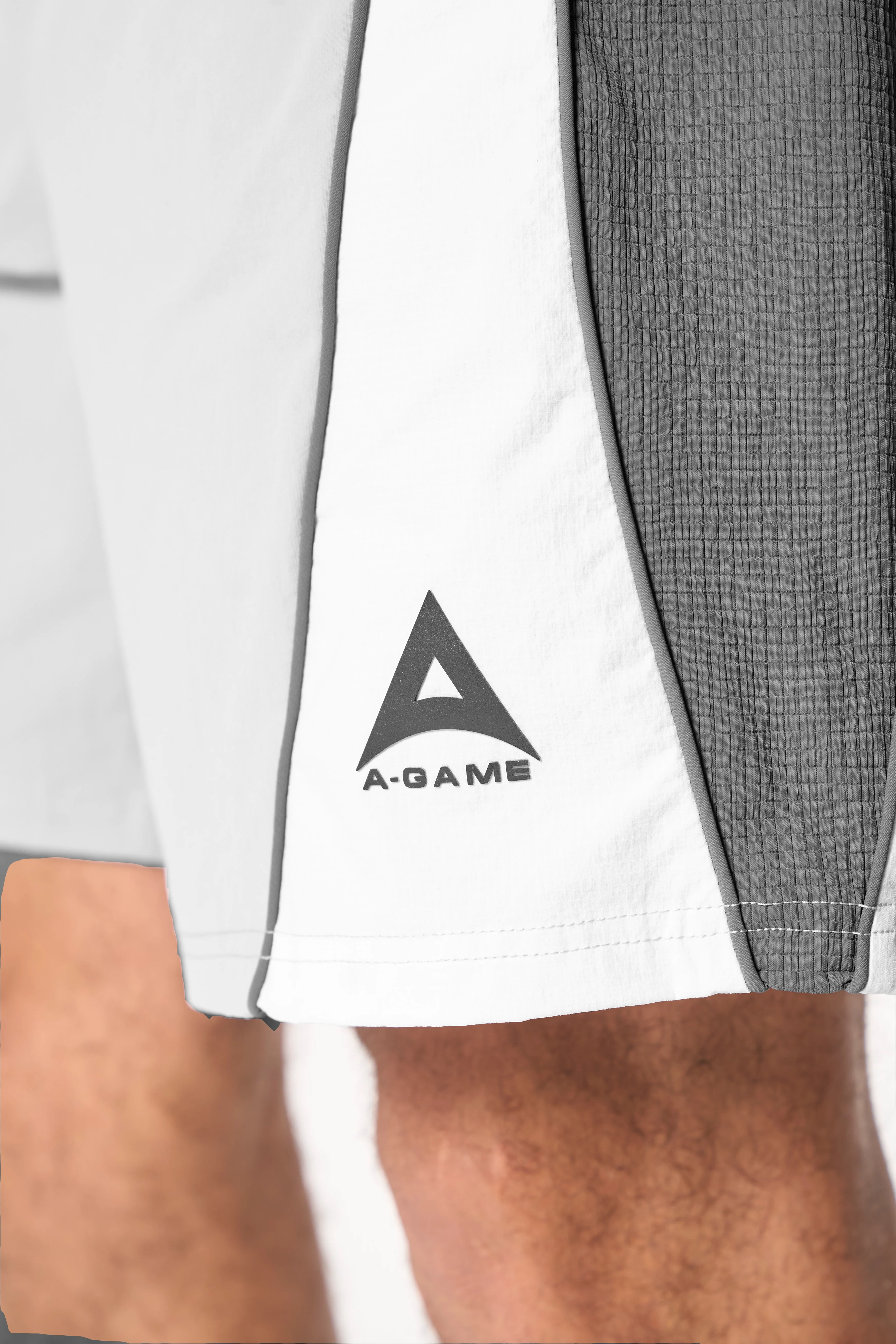 Men's Textured Shorts - Grey / White - Image 2