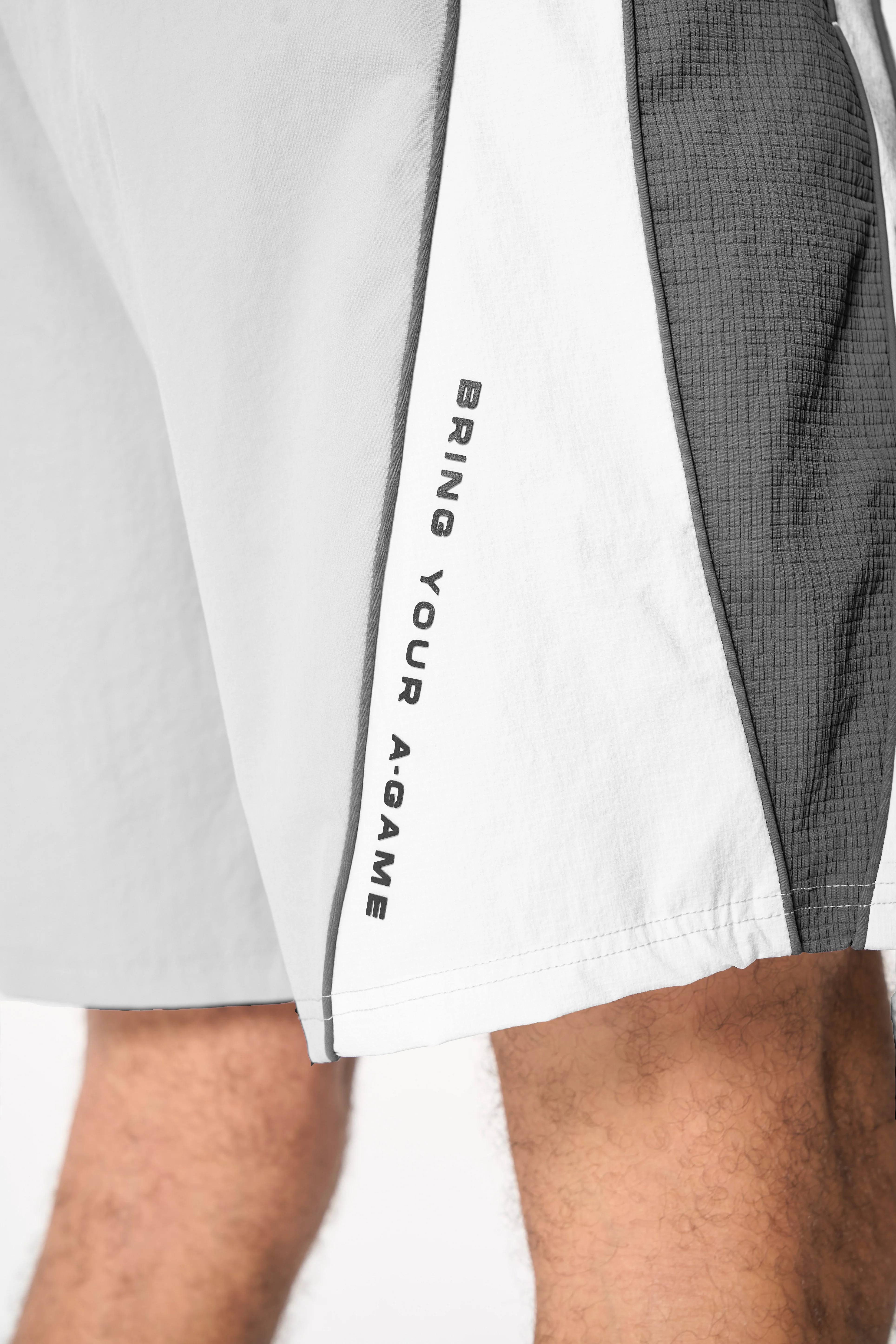 Men's Textured Shorts - Grey / White - Image 3