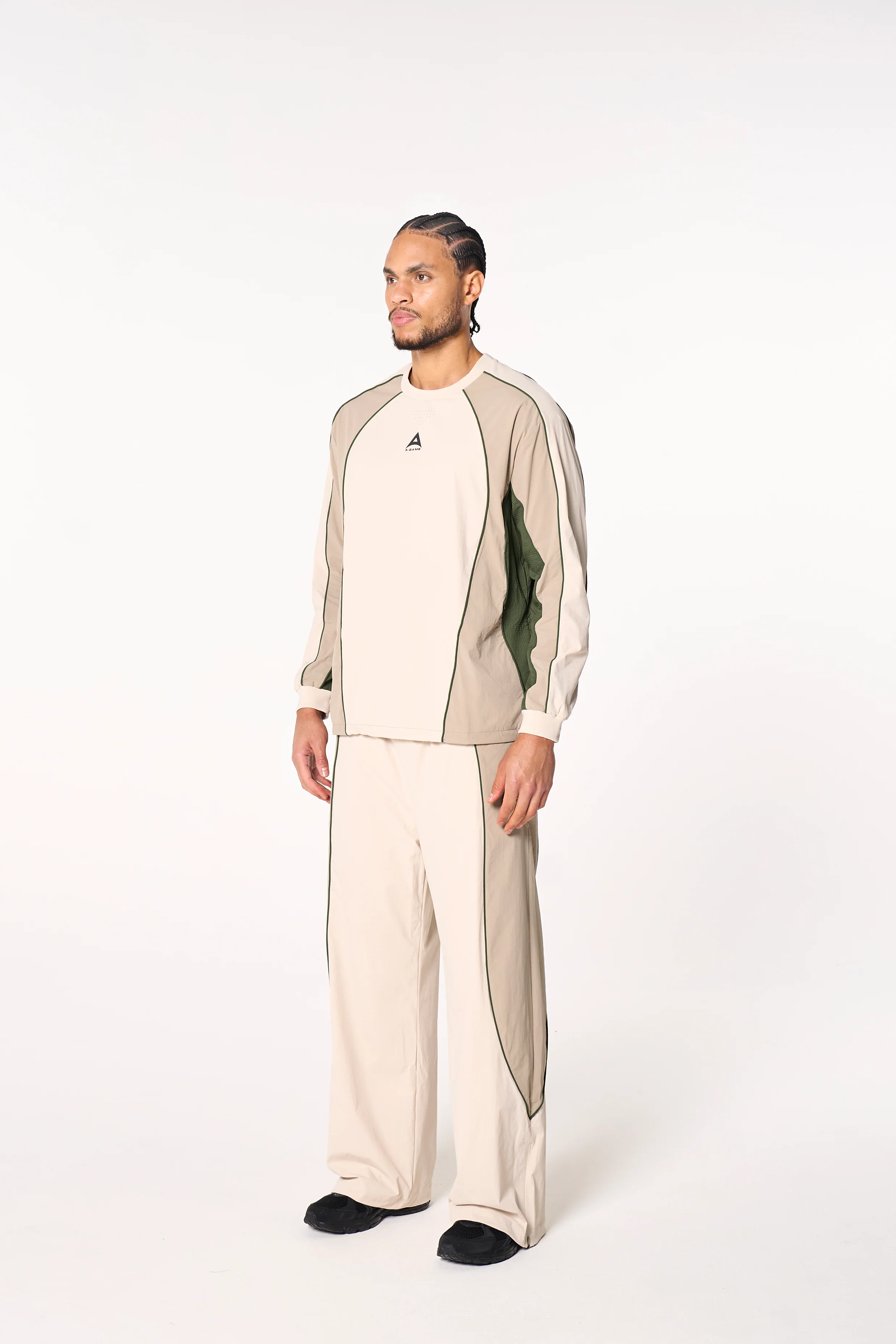Men's Textured Sweatshirt - Beige / Mid Brown - Image 7