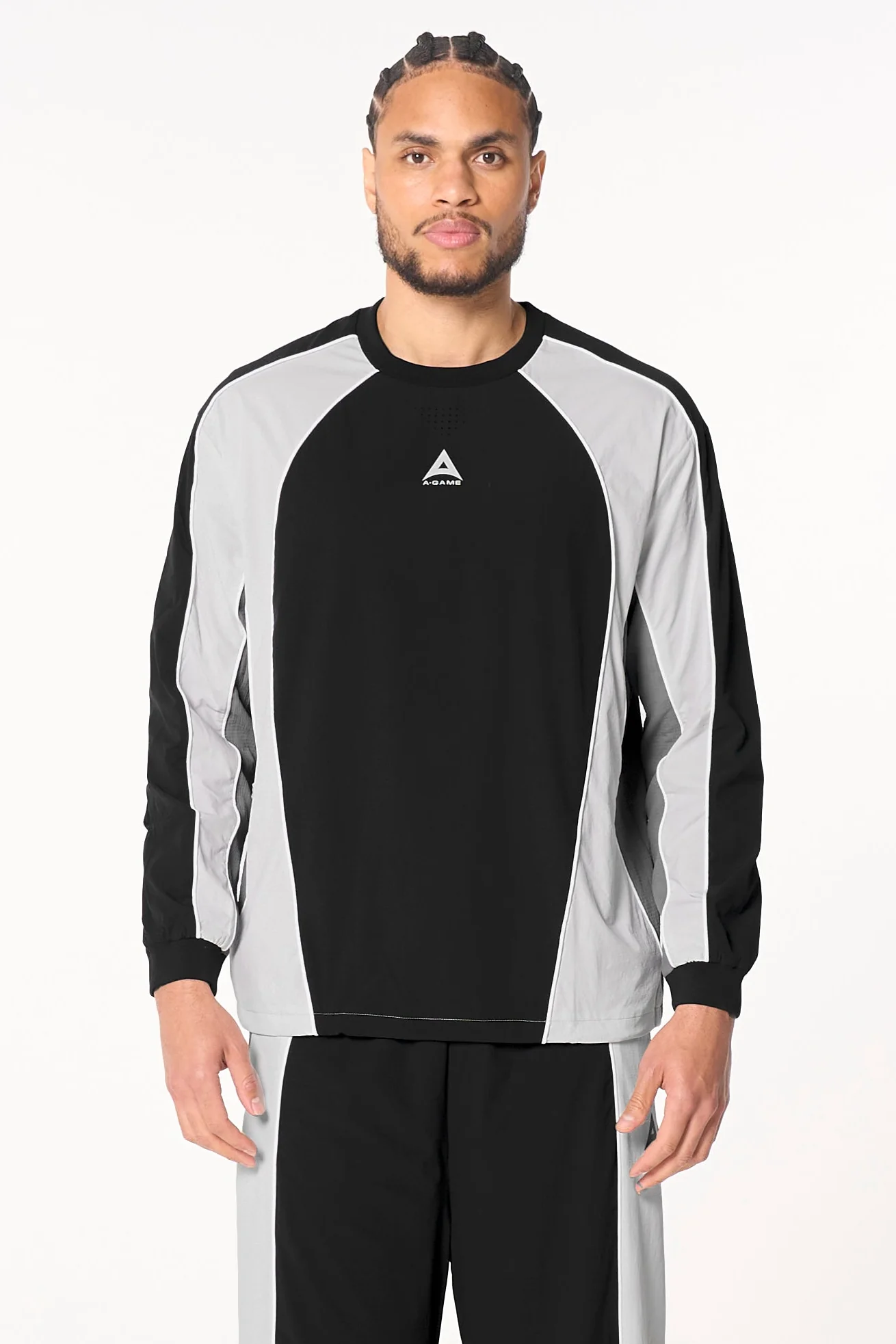 Men's Textured Sweatshirt - Black / Light Grey