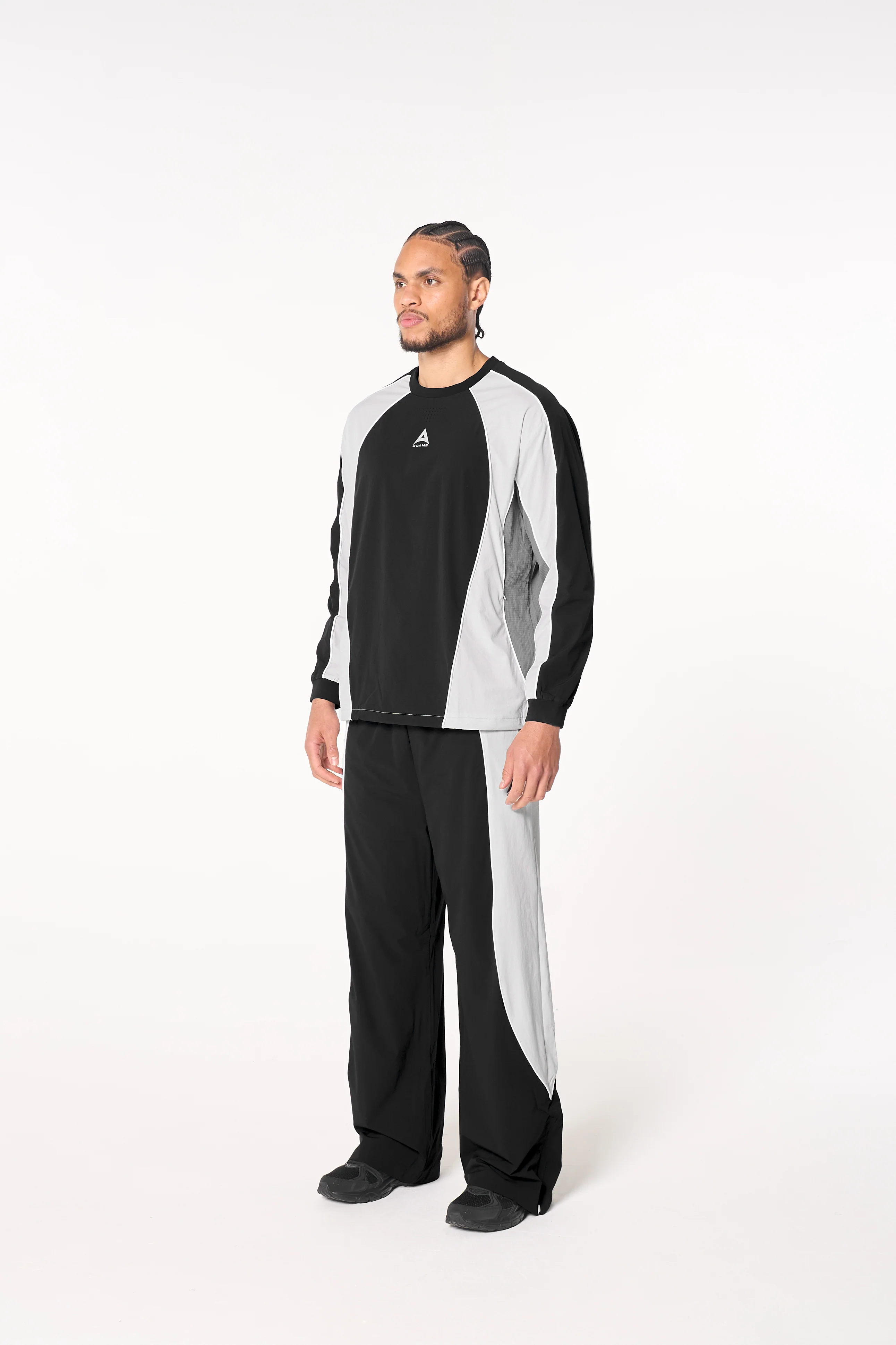 Men's Textured Sweatshirt - Black / Light Grey - Image 7