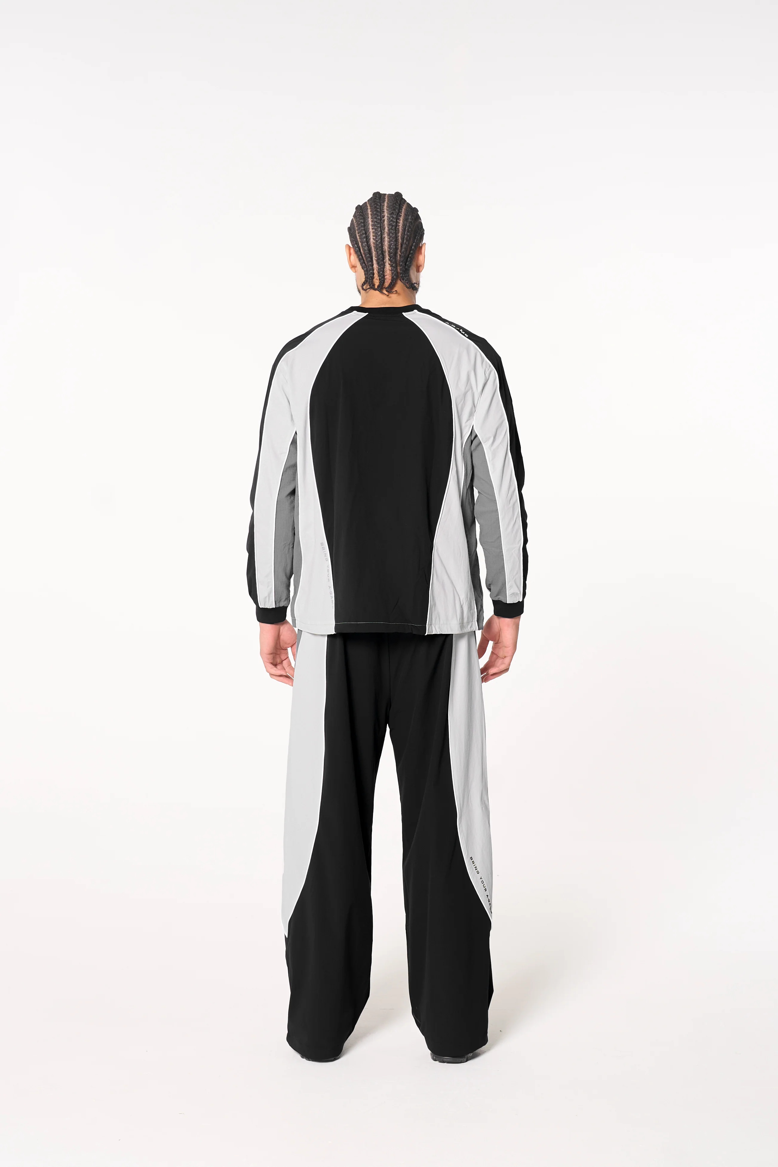 Men's Textured Sweatshirt - Black / Light Grey - Image 9
