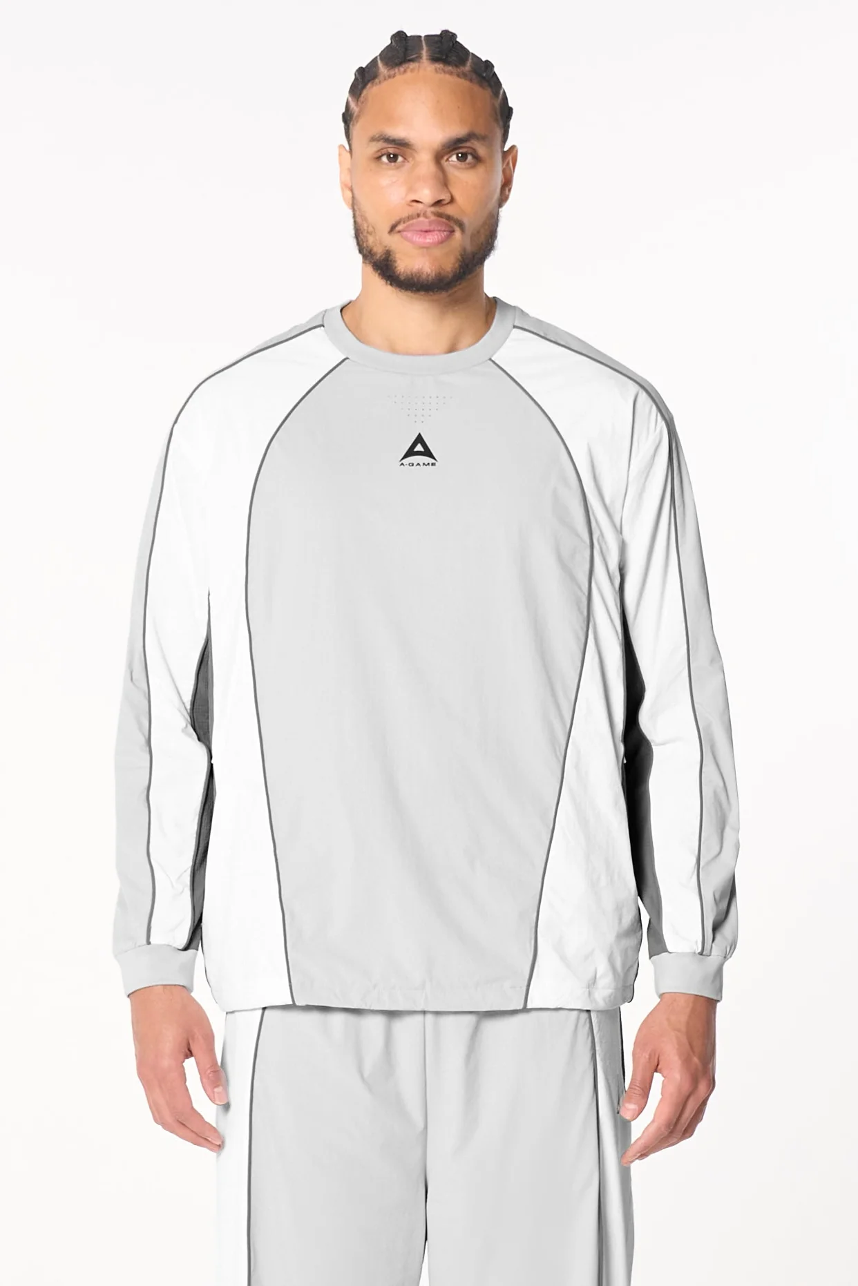 Men's Textured Sweatshirt - Grey / White