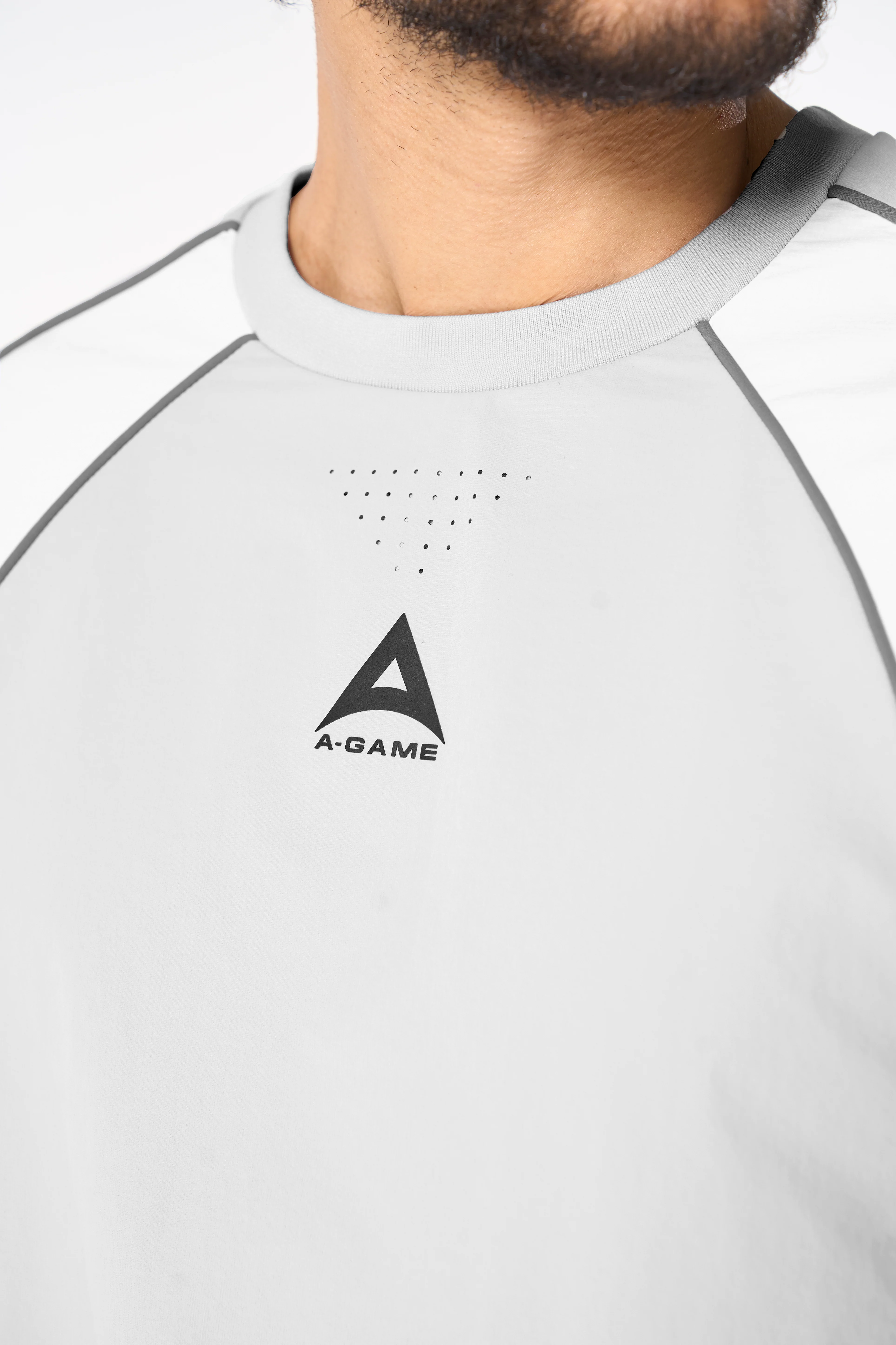 Men's Textured Sweatshirt - Grey / White - Image 2