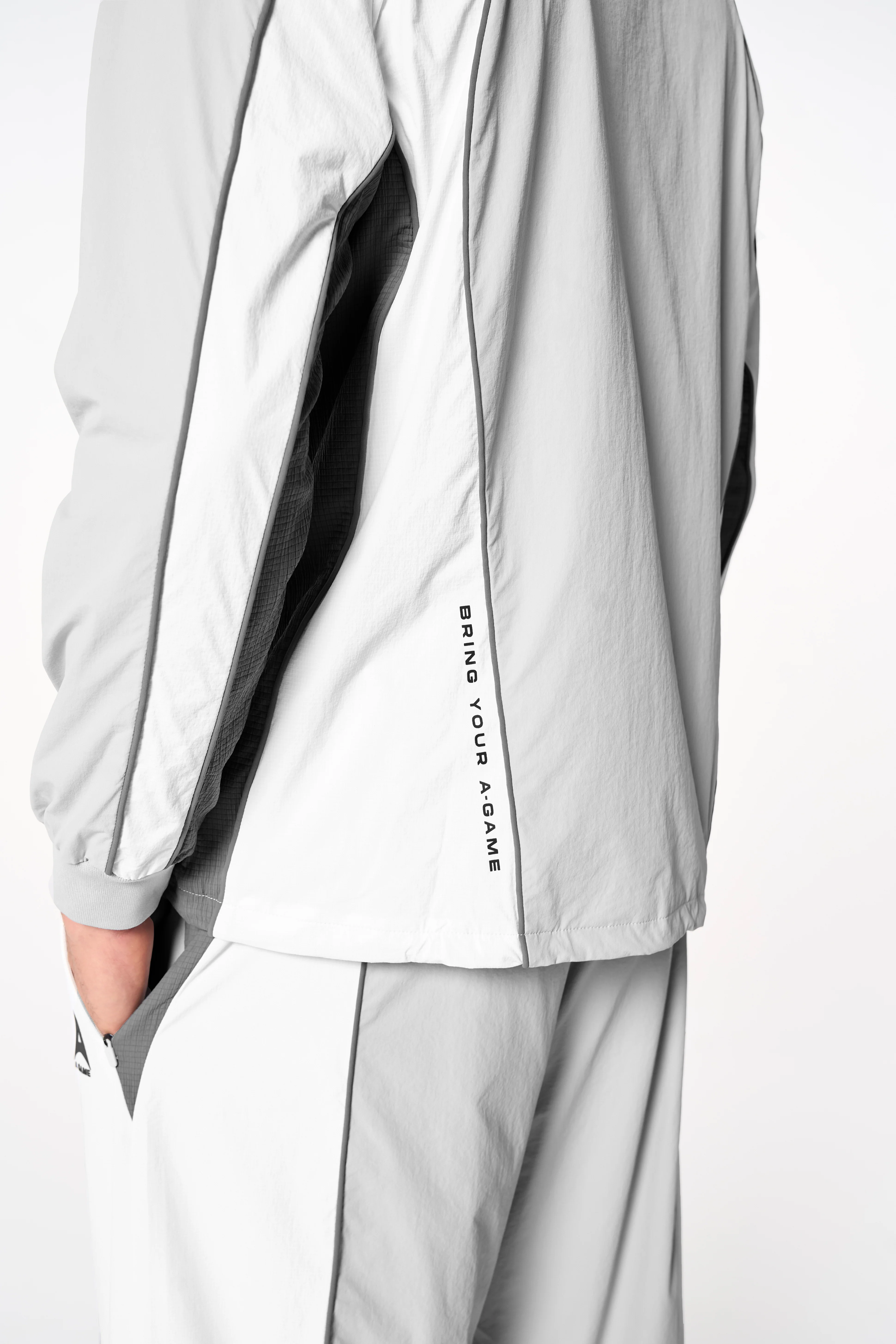 Men's Textured Sweatshirt - Grey / White - Image 3