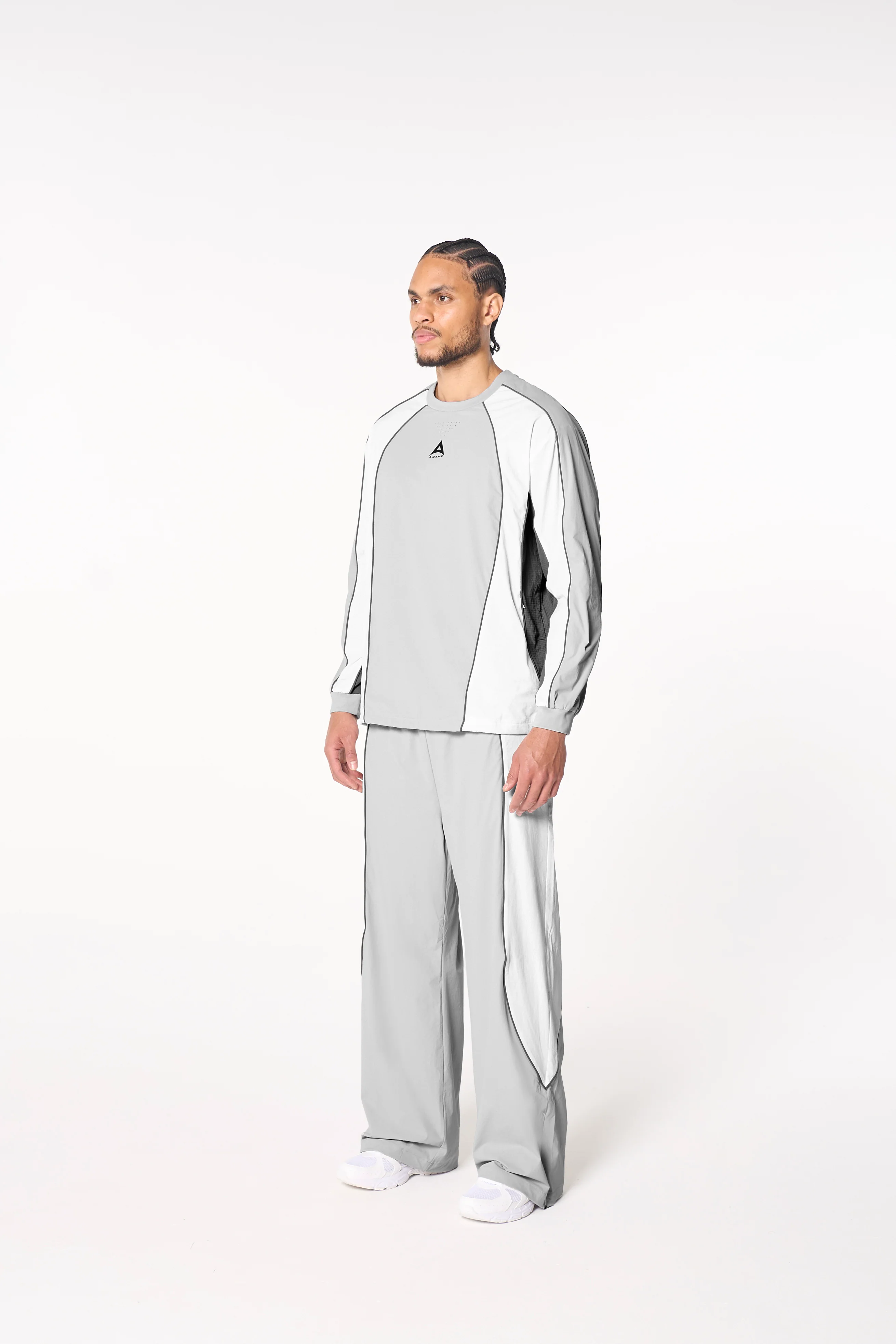 Men's Textured Sweatshirt - Grey / White - Image 5