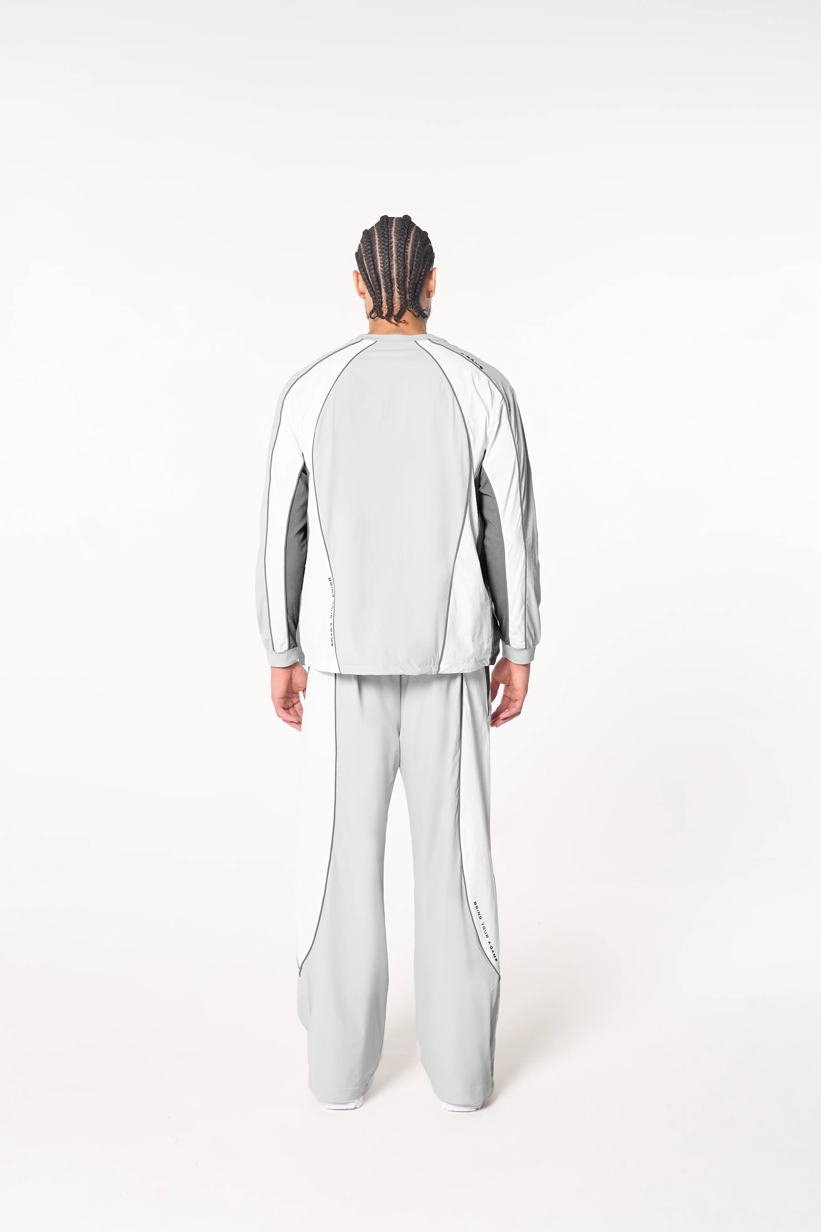 Men's Textured Sweatshirt - Grey / White - Image 7