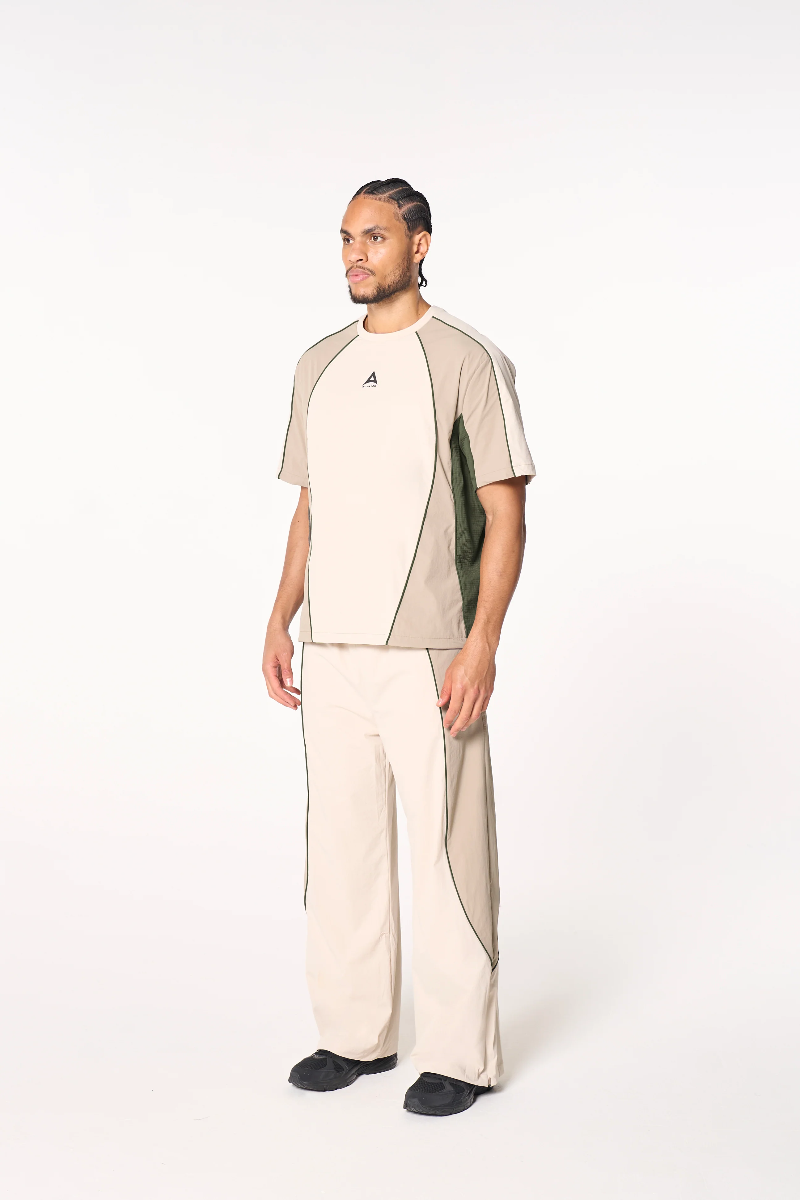 Men's Textured T-Shirt - Beige / Mid Brown - Image 4