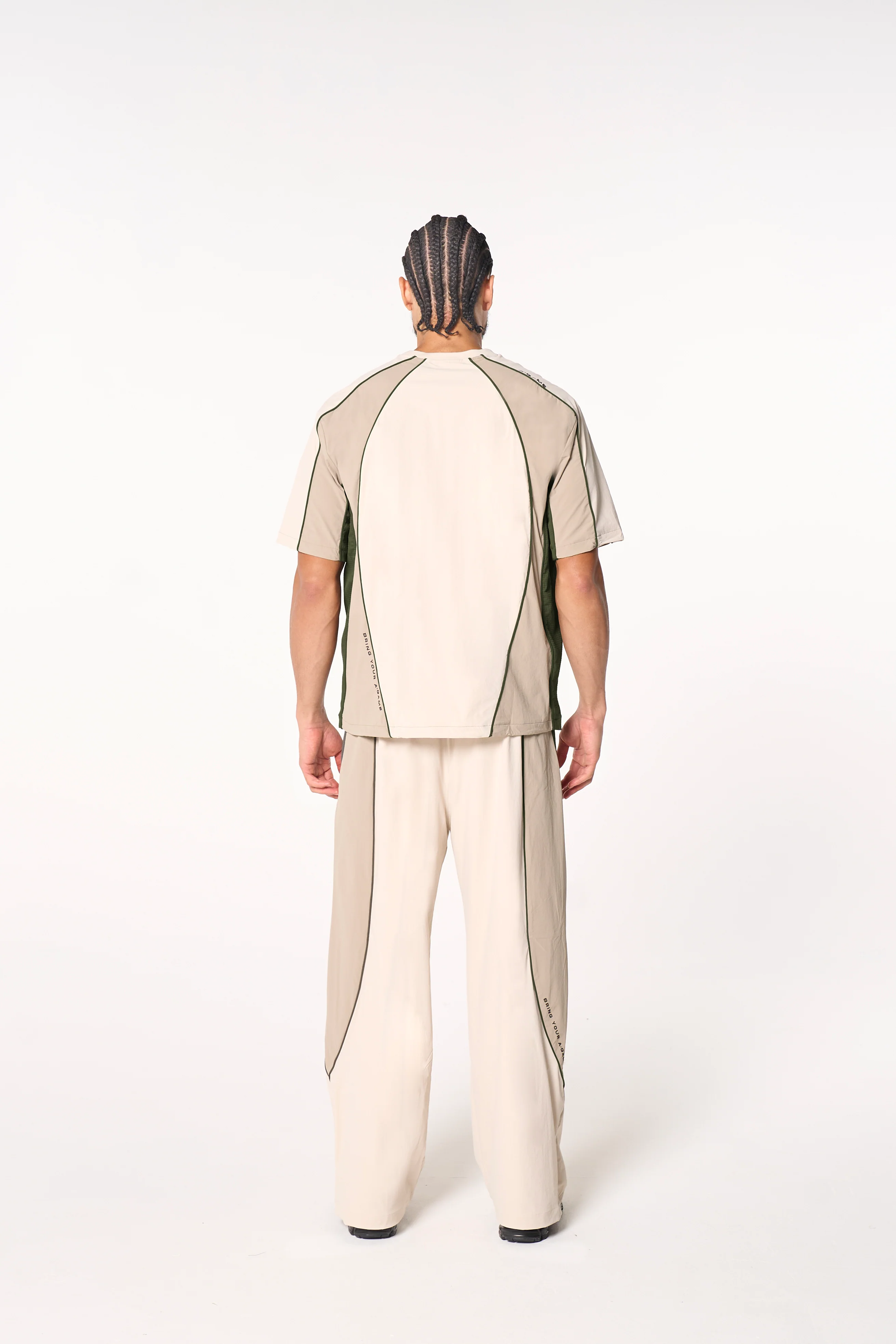 Men's Textured T-Shirt - Beige / Mid Brown - Image 6