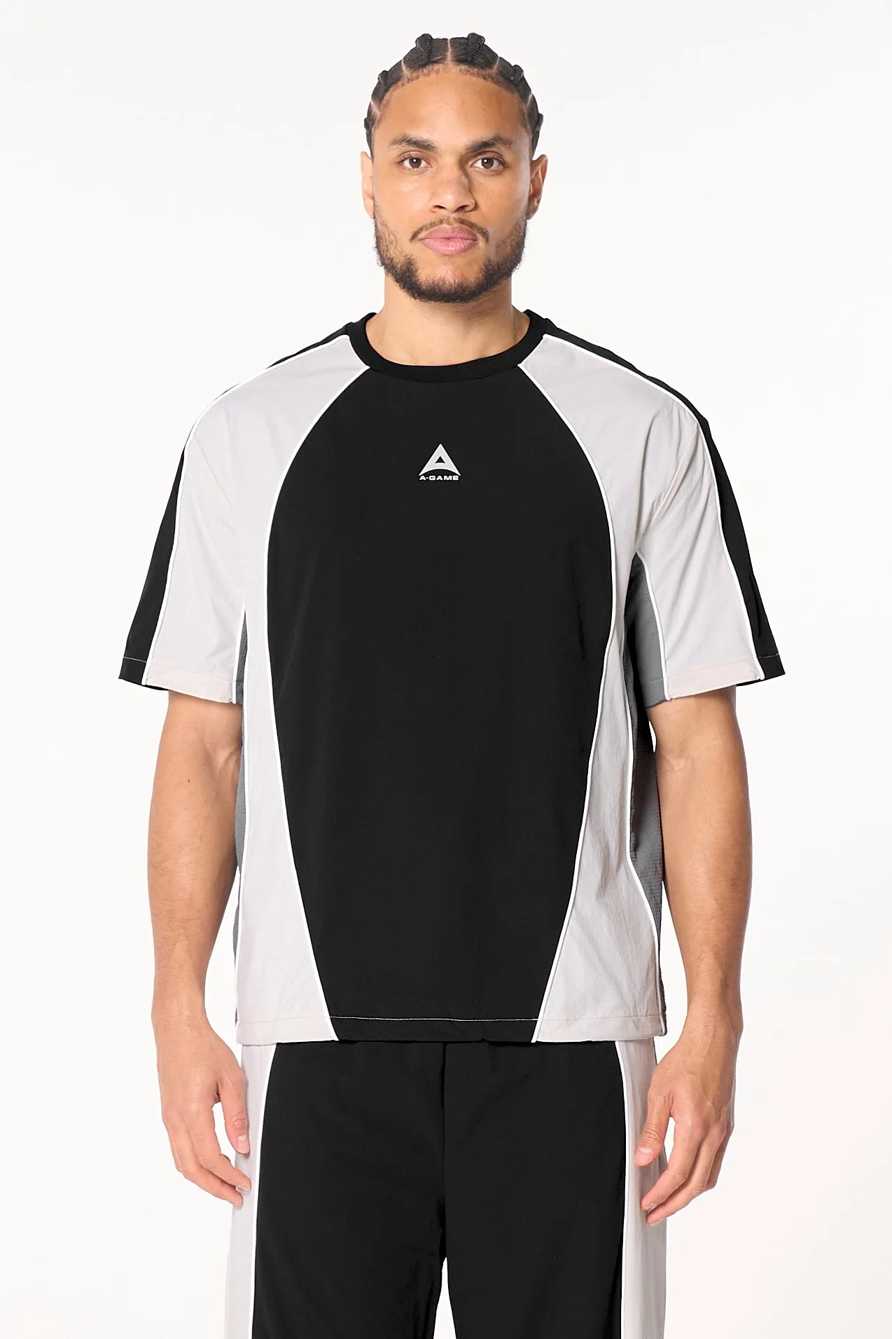 Men's Textured T-Shirt - Black / Light Grey