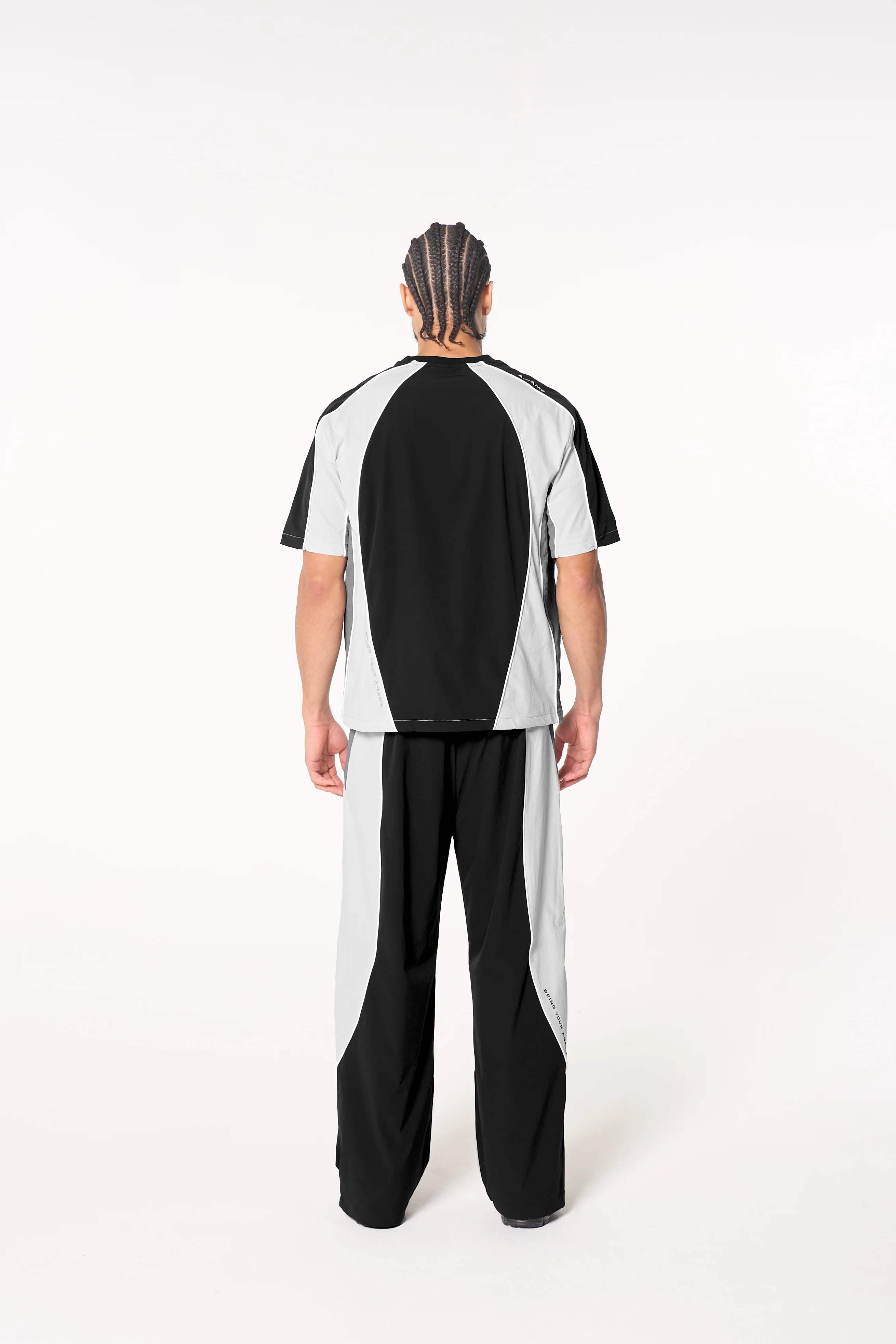 Men's Textured T-Shirt - Black / Light Grey - Image 3