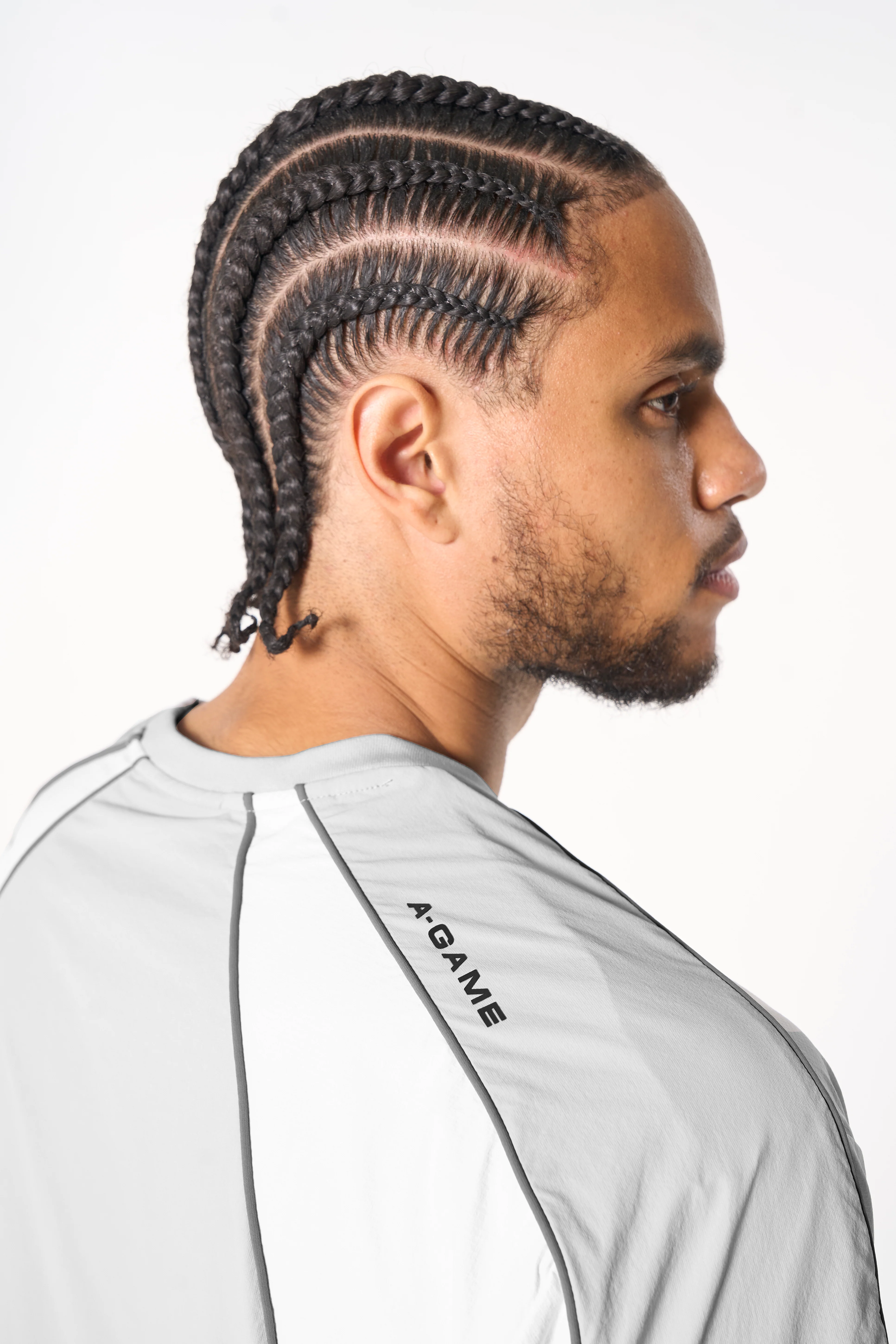 Men's Textured T-Shirt - Grey / White - Image 3