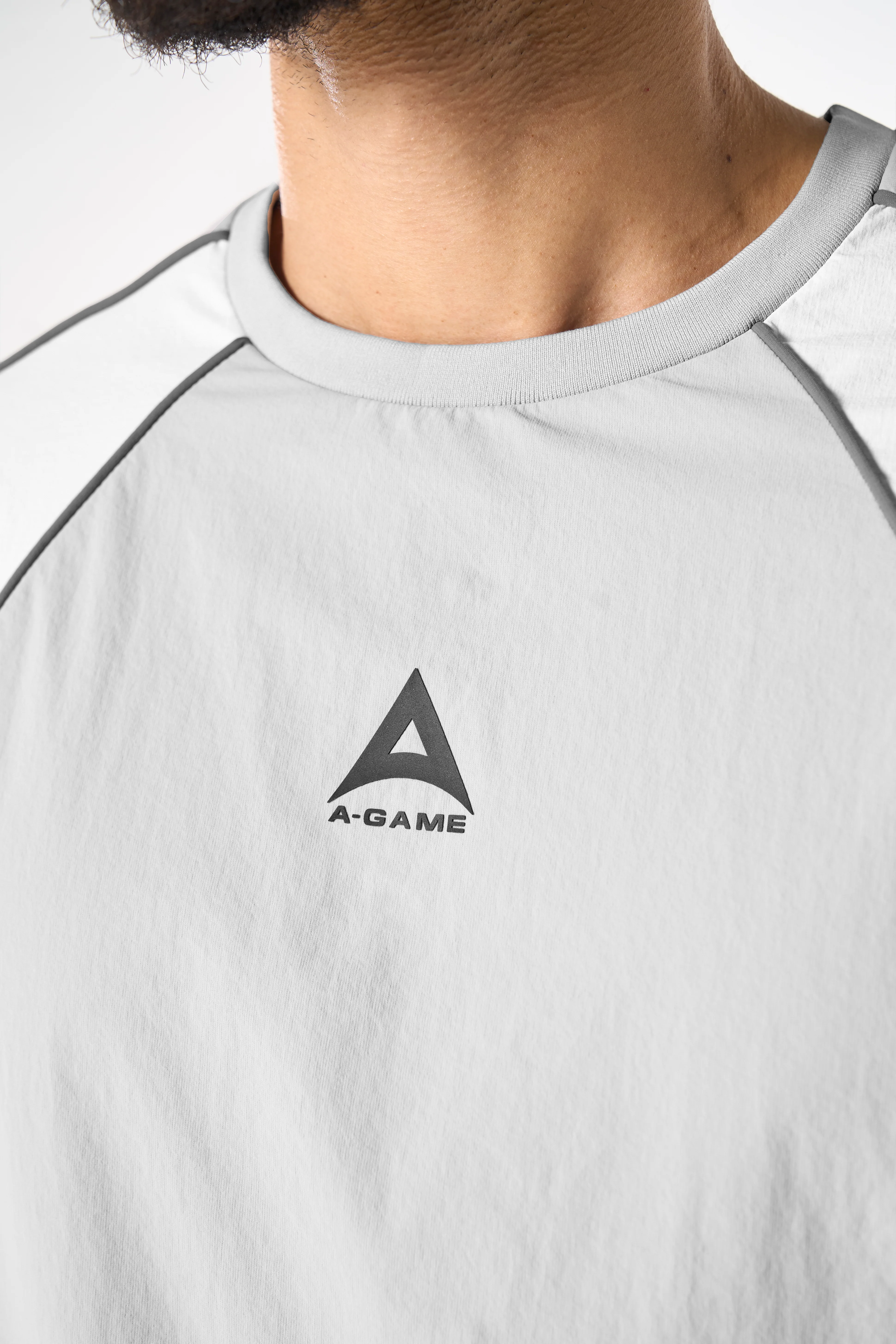 Men's Textured T-Shirt - Grey / White - Image 4