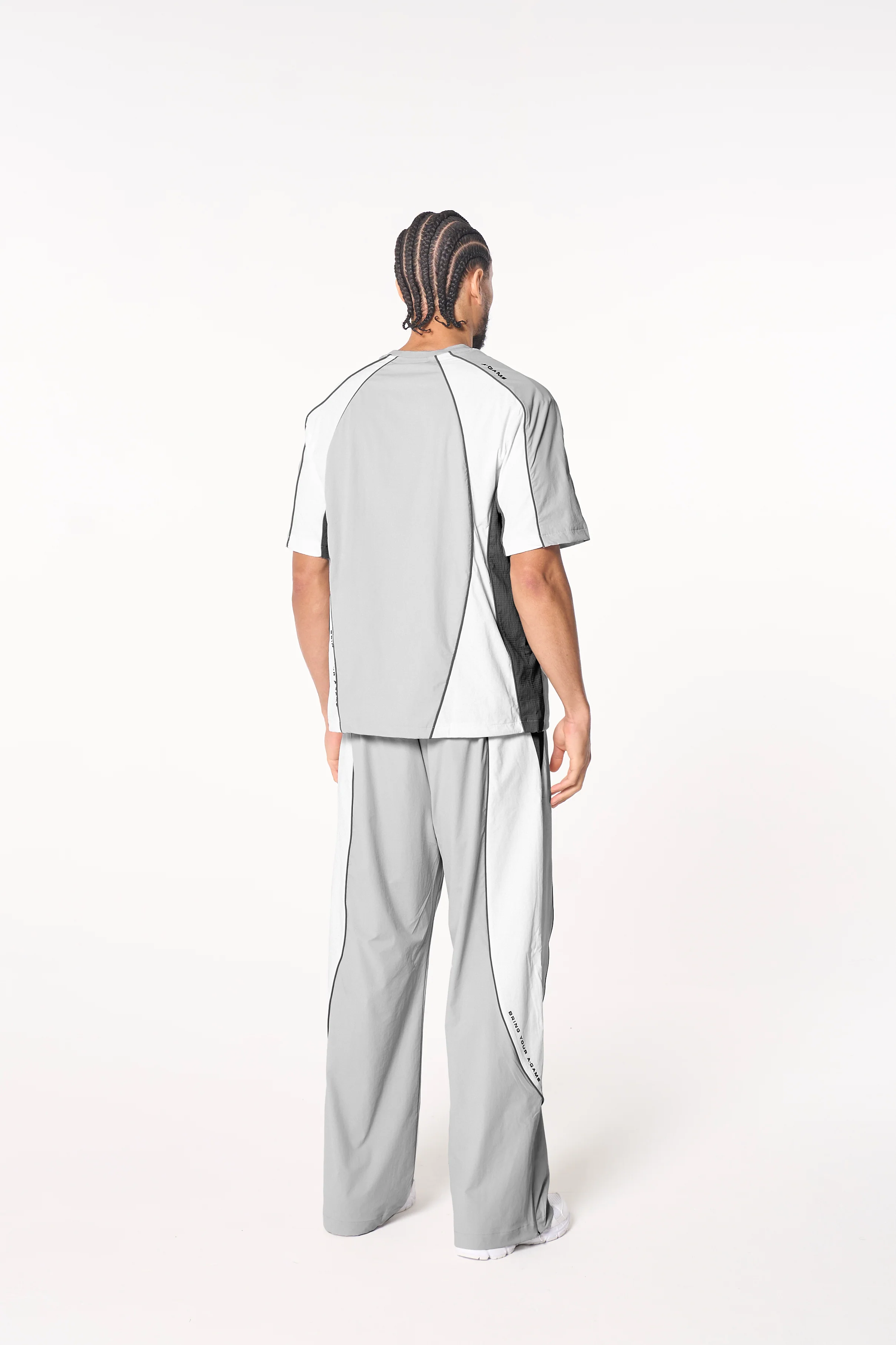 Men's Textured T-Shirt - Grey / White - Image 8