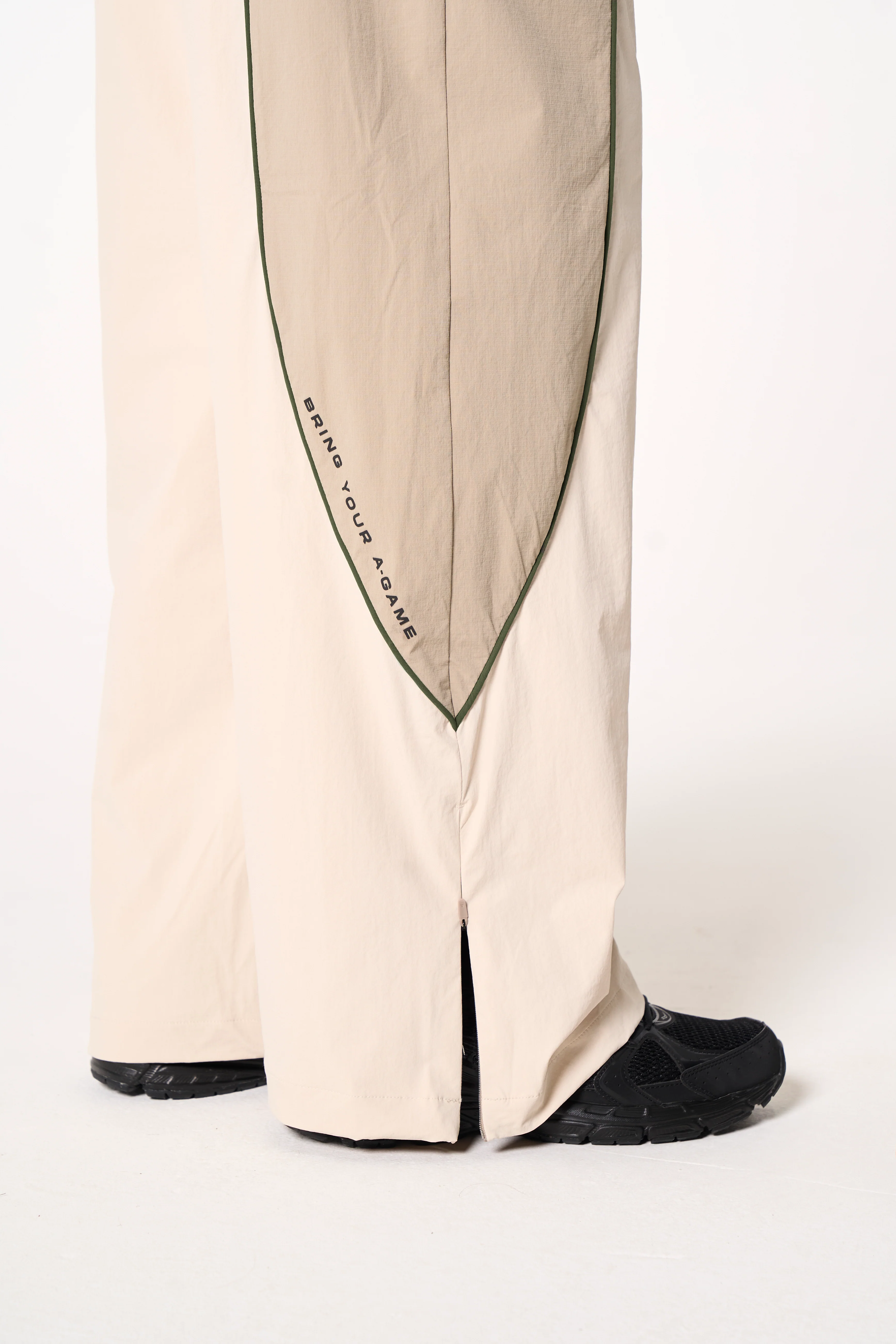 Men's Textured Track Pants - Beige / Mid Brown - Image 3