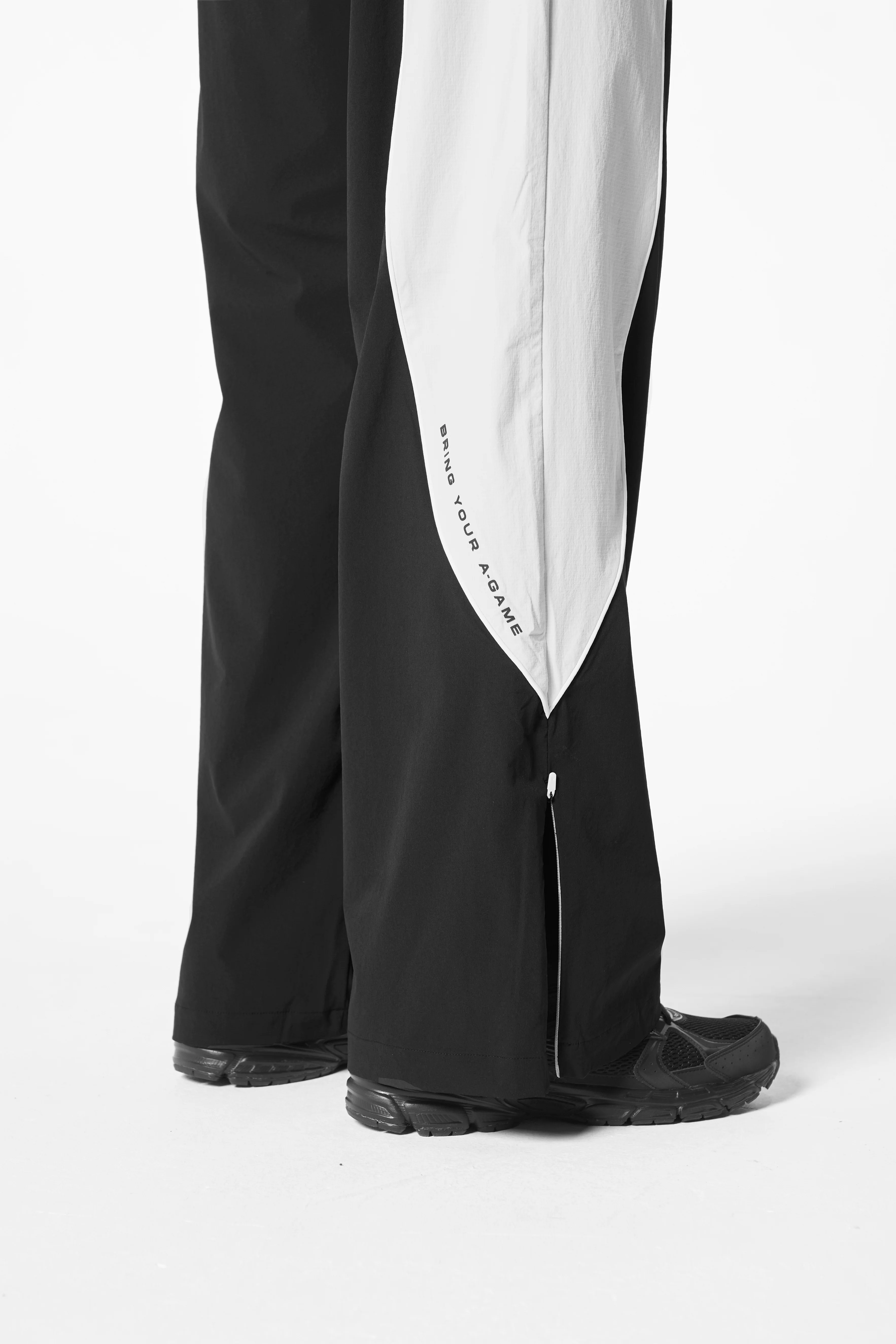 Men's Textured Track Pants - Black / Light Grey - Image 3