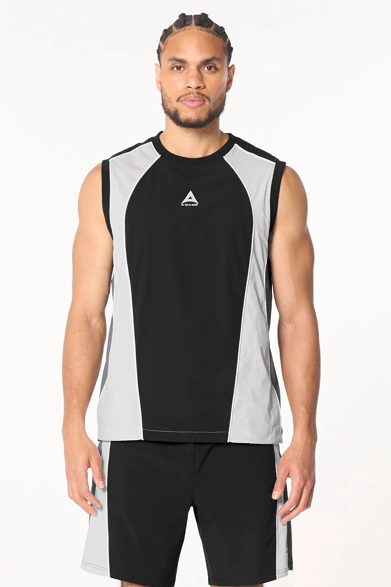 Men's Textured Vest - Black / Lightgrey