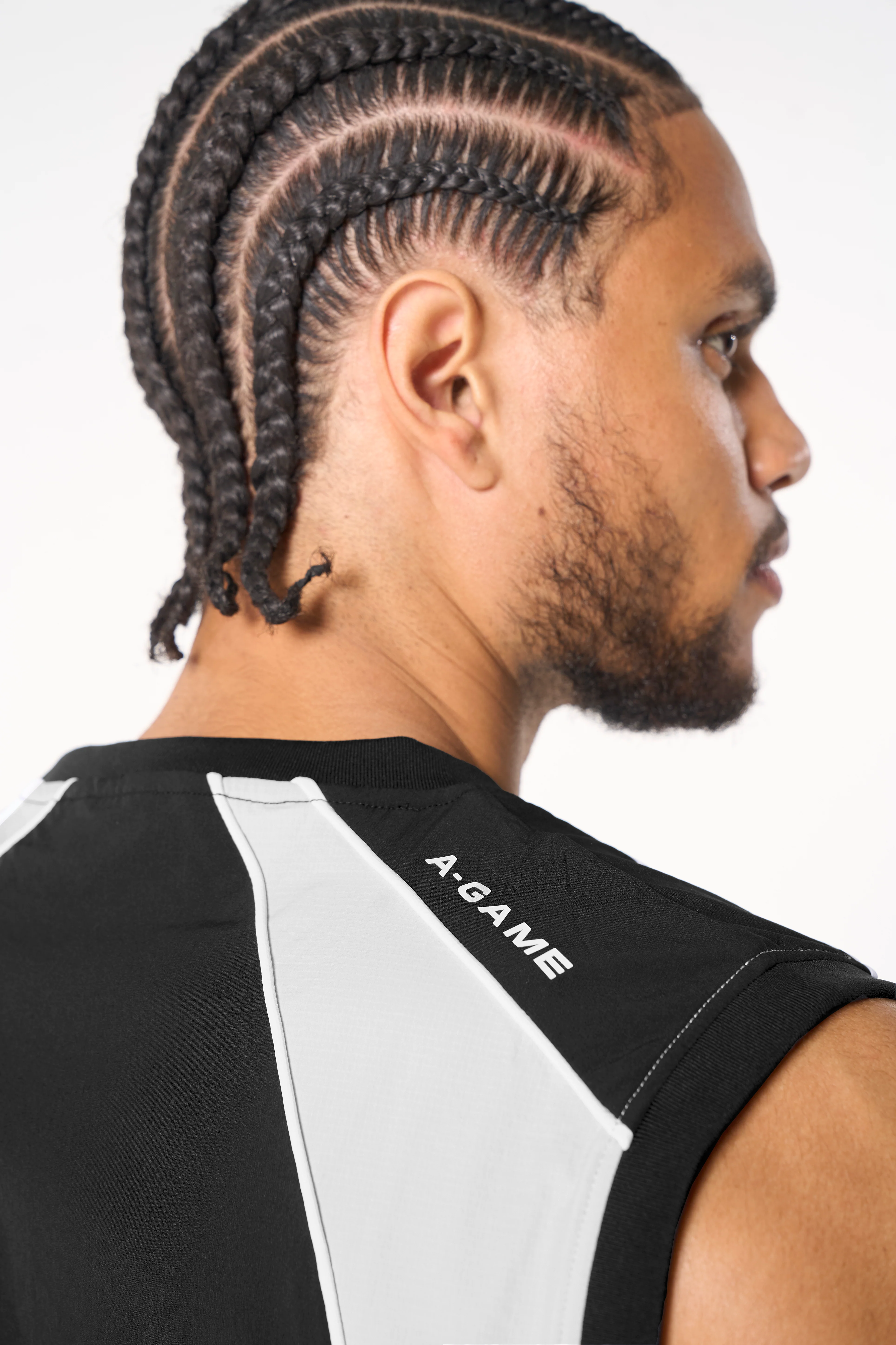 Men's Textured Vest - Black / Lightgrey - Image 3