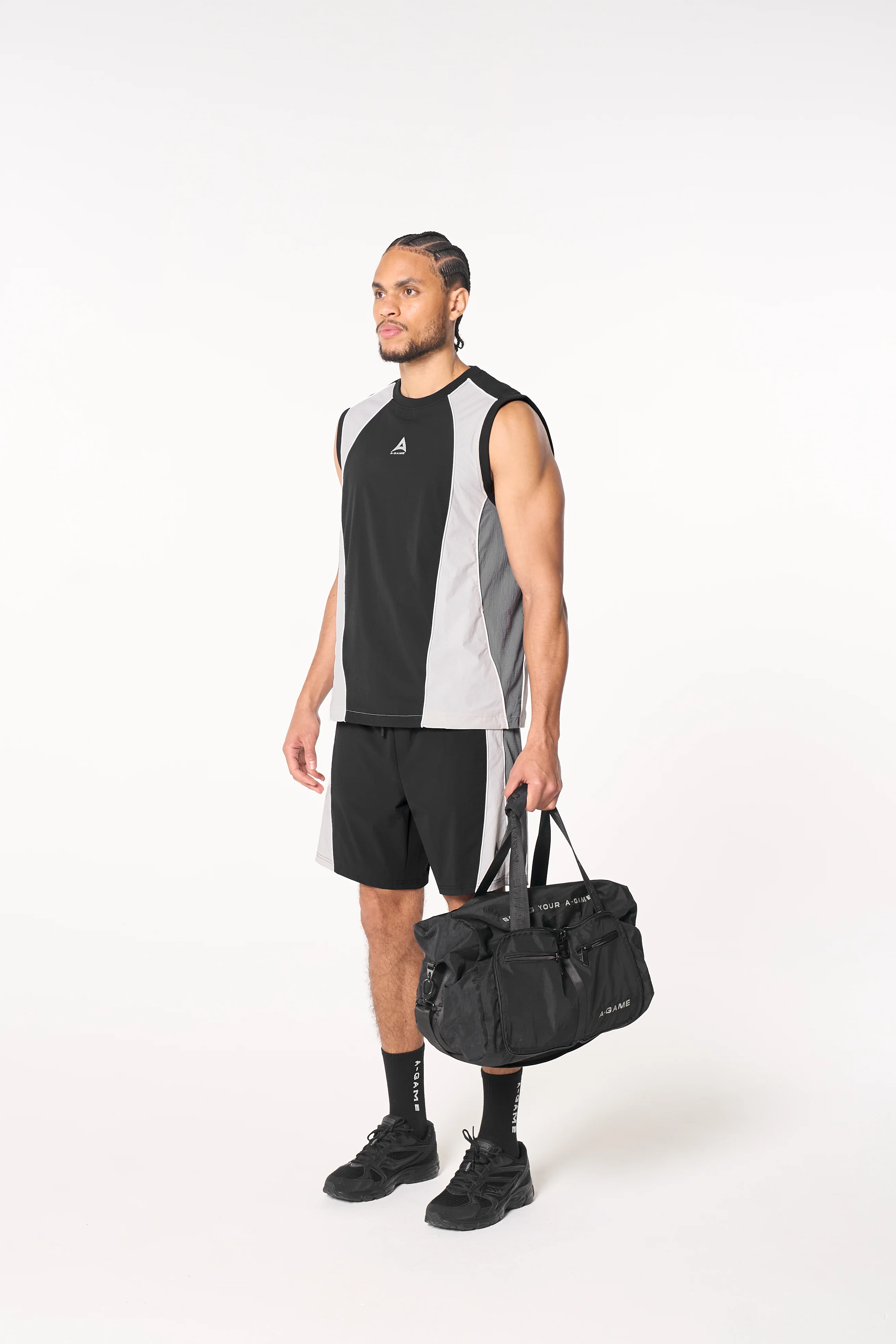 Men's Textured Vest - Black / Lightgrey - Image 6
