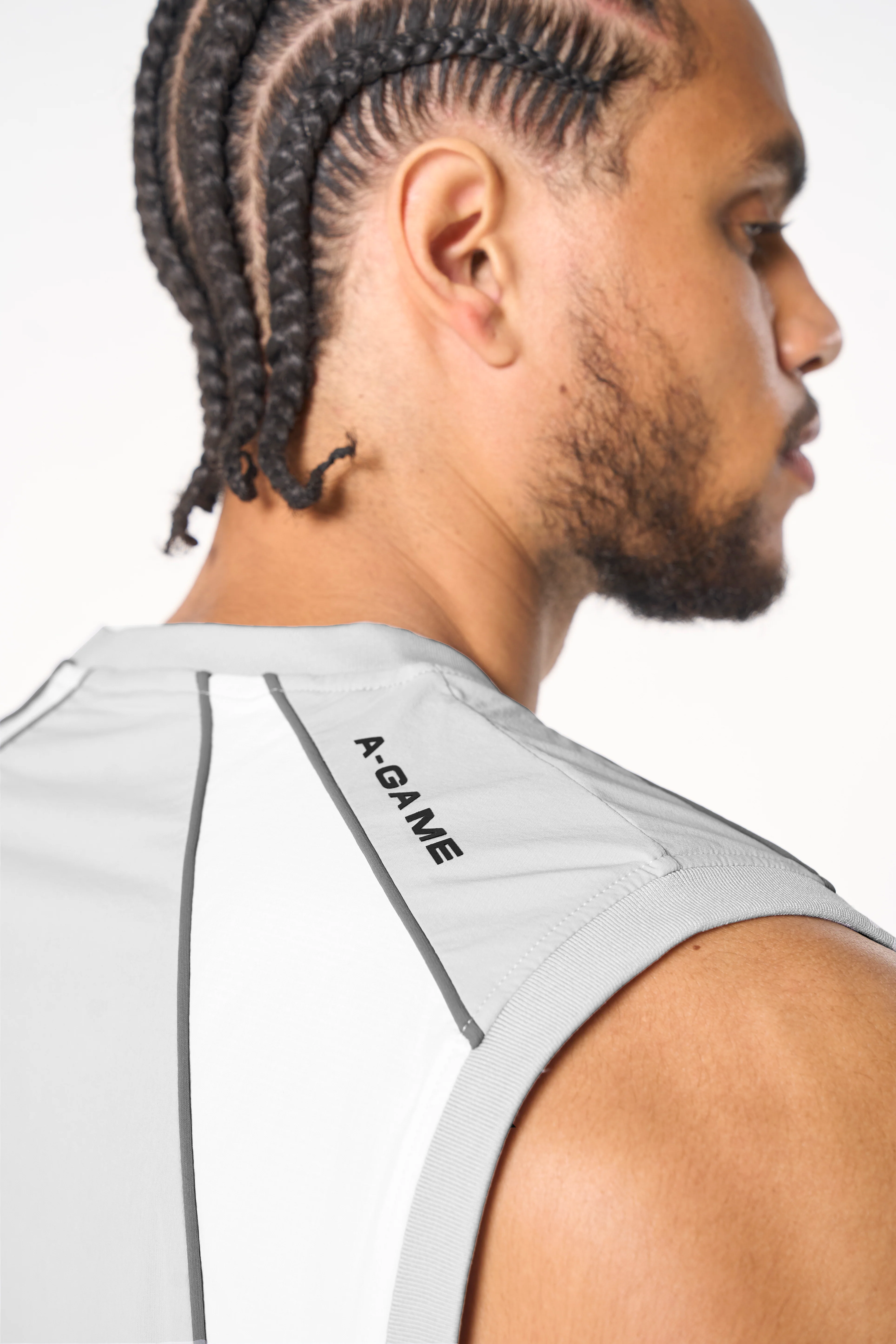 Men's Textured Vest - Grey / White - Image 6
