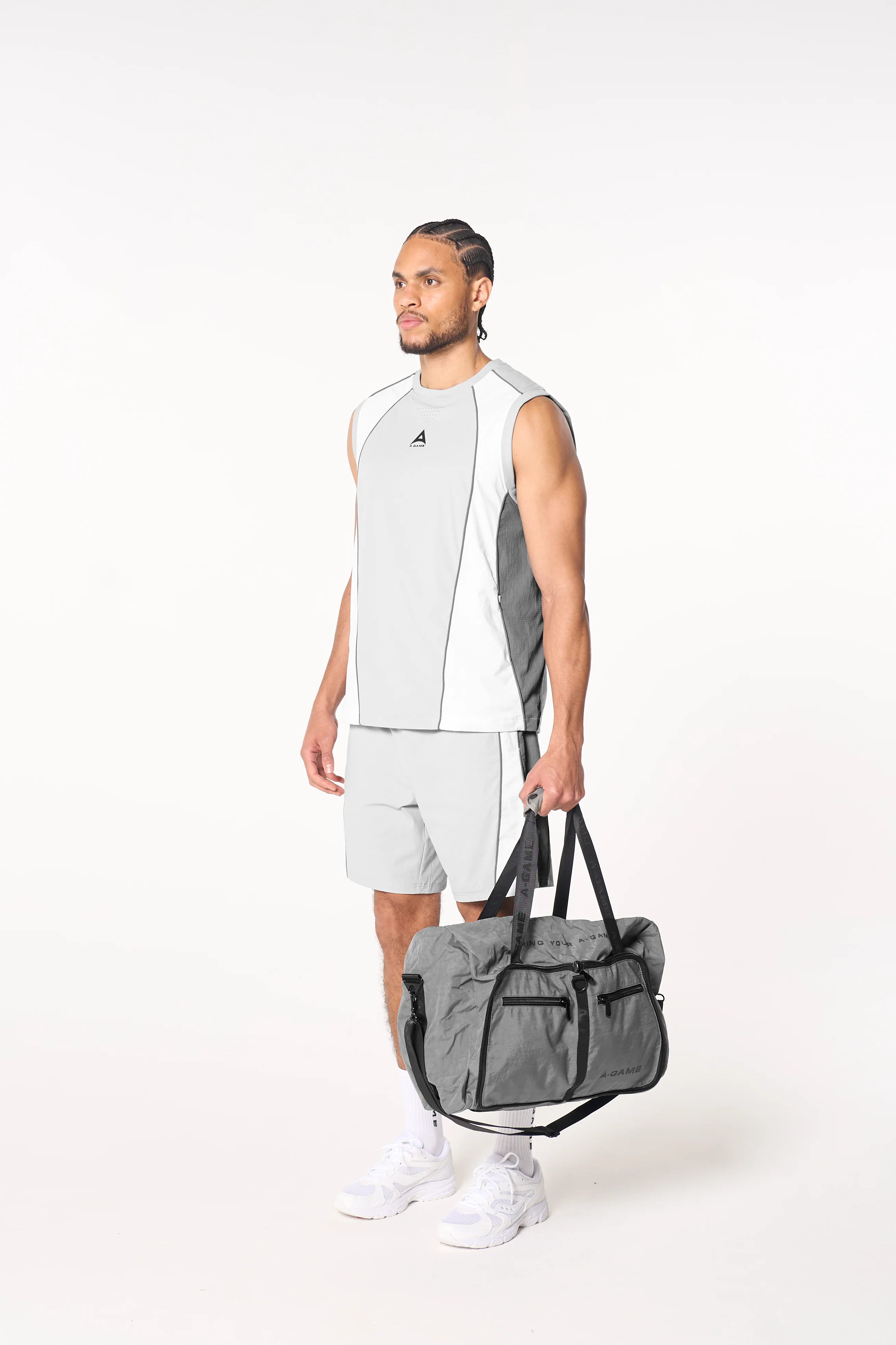 Men's Textured Vest - Grey / White - Image 7