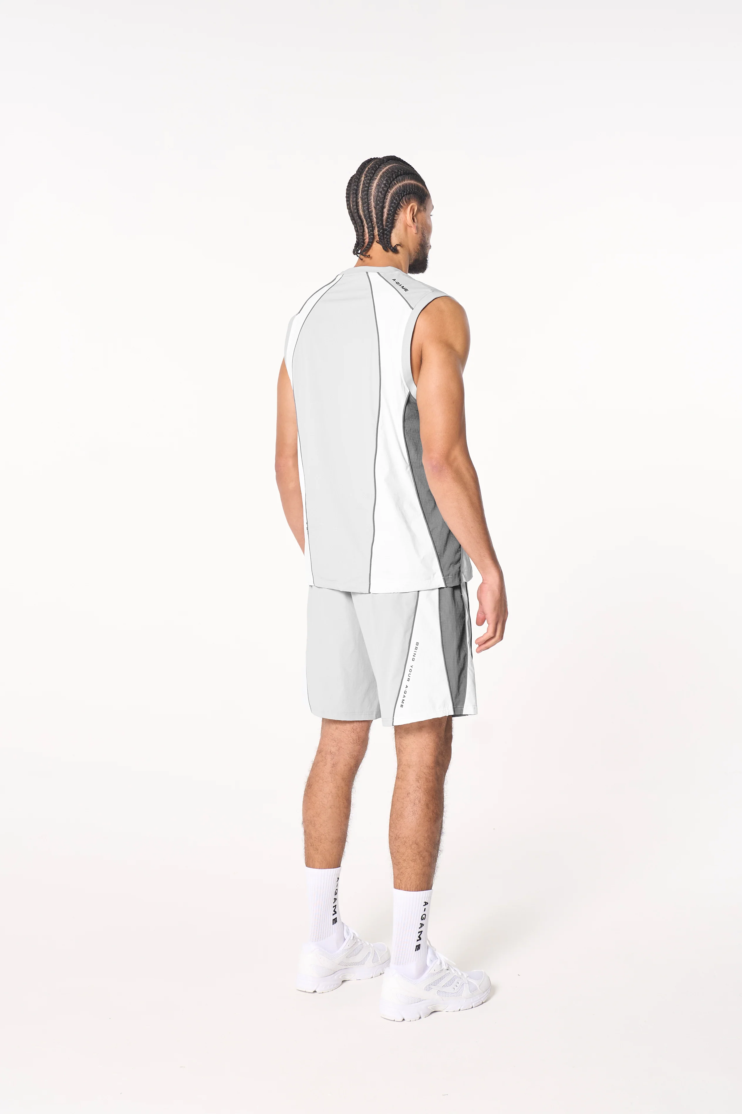 Men's Textured Vest - Grey / White - Image 8