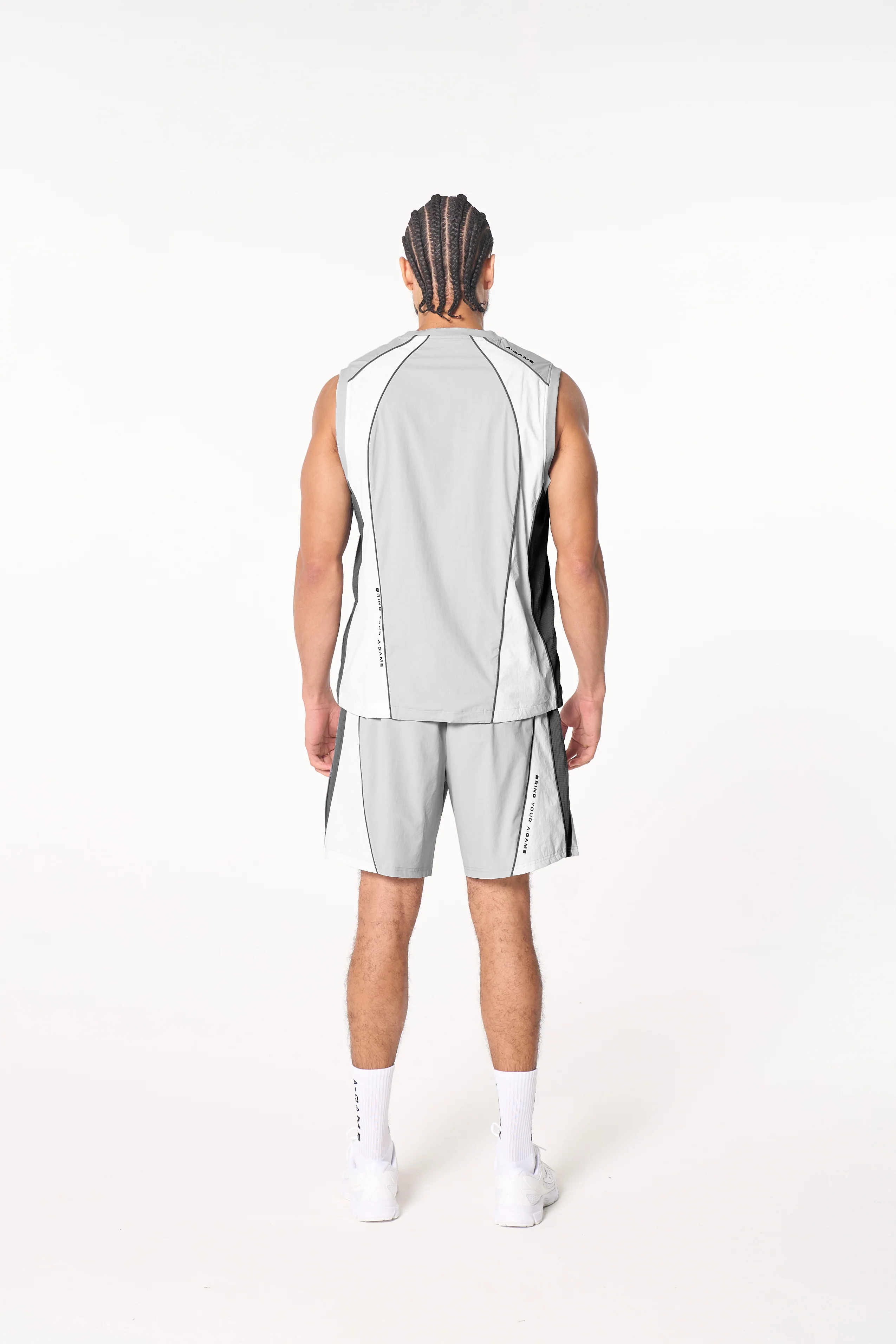 Men's Textured Vest - Grey / White - Image 9