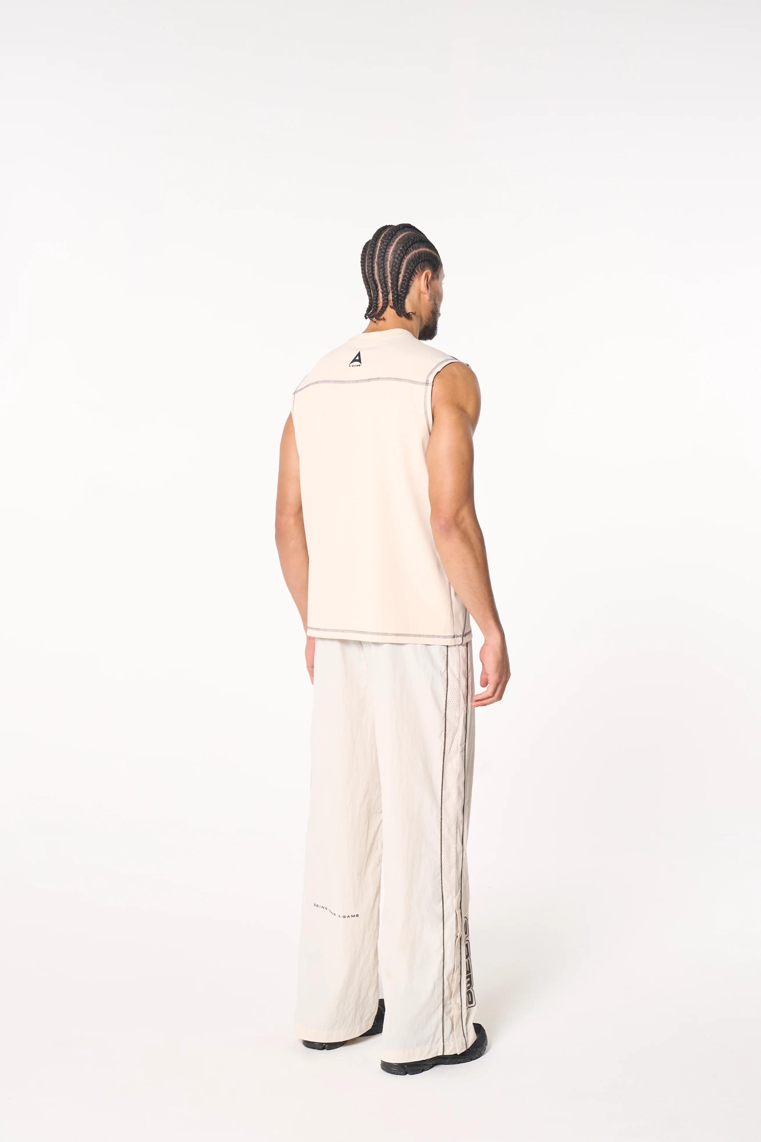 Men's Seam Detail Tech T-Shirt - Beige - Image 6