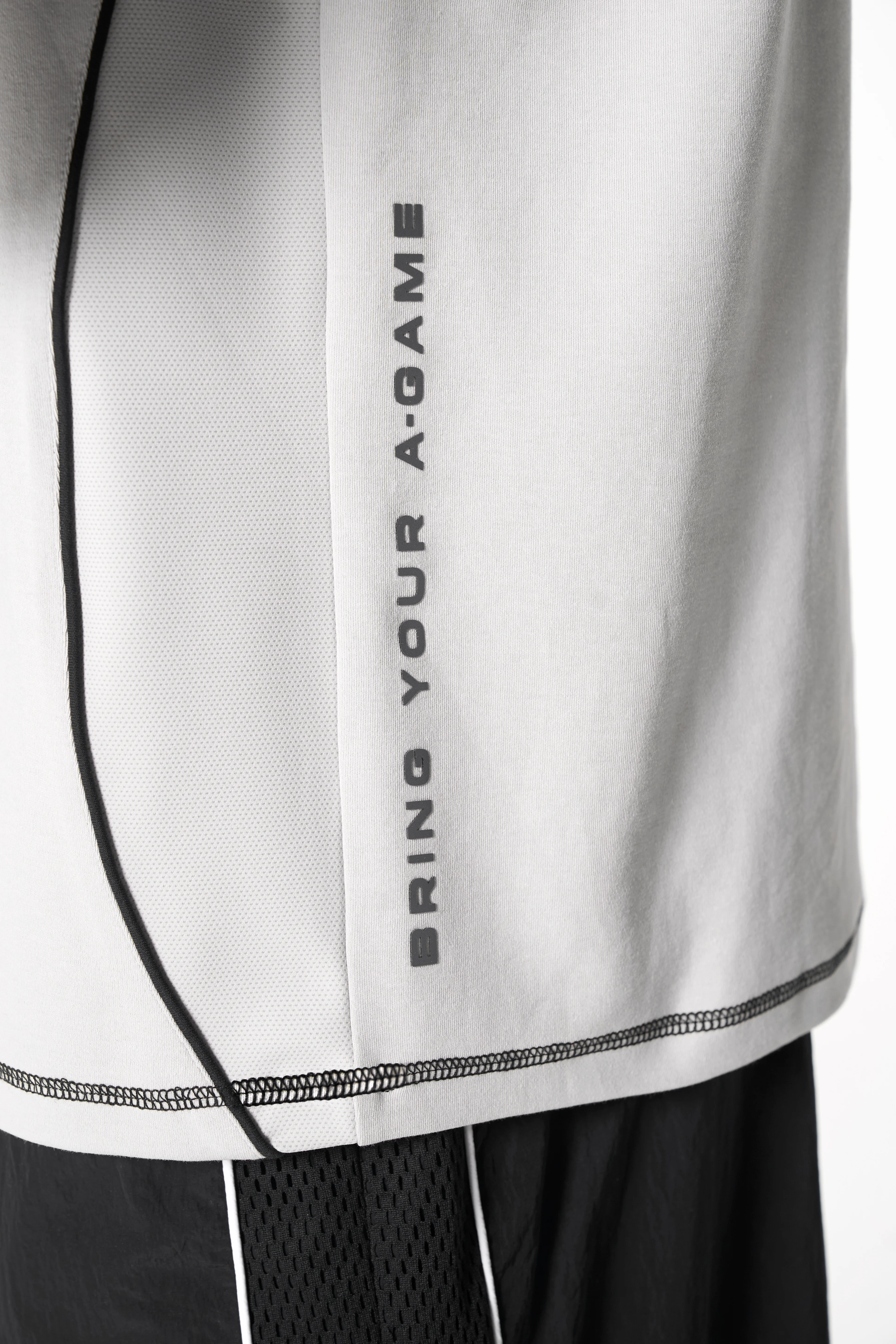 Men's Seam Detail Tech T-Shirt - Grey - Image 3