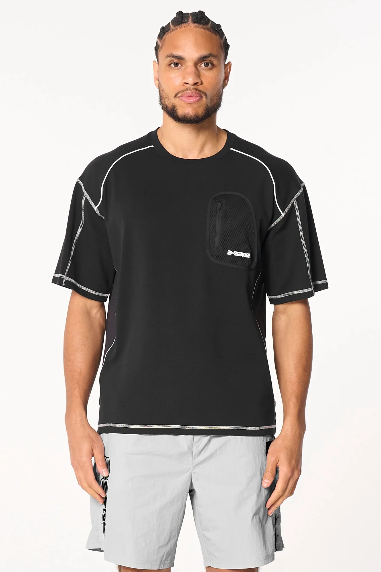 Men's Seam Detail Tech T-Shirt - Black